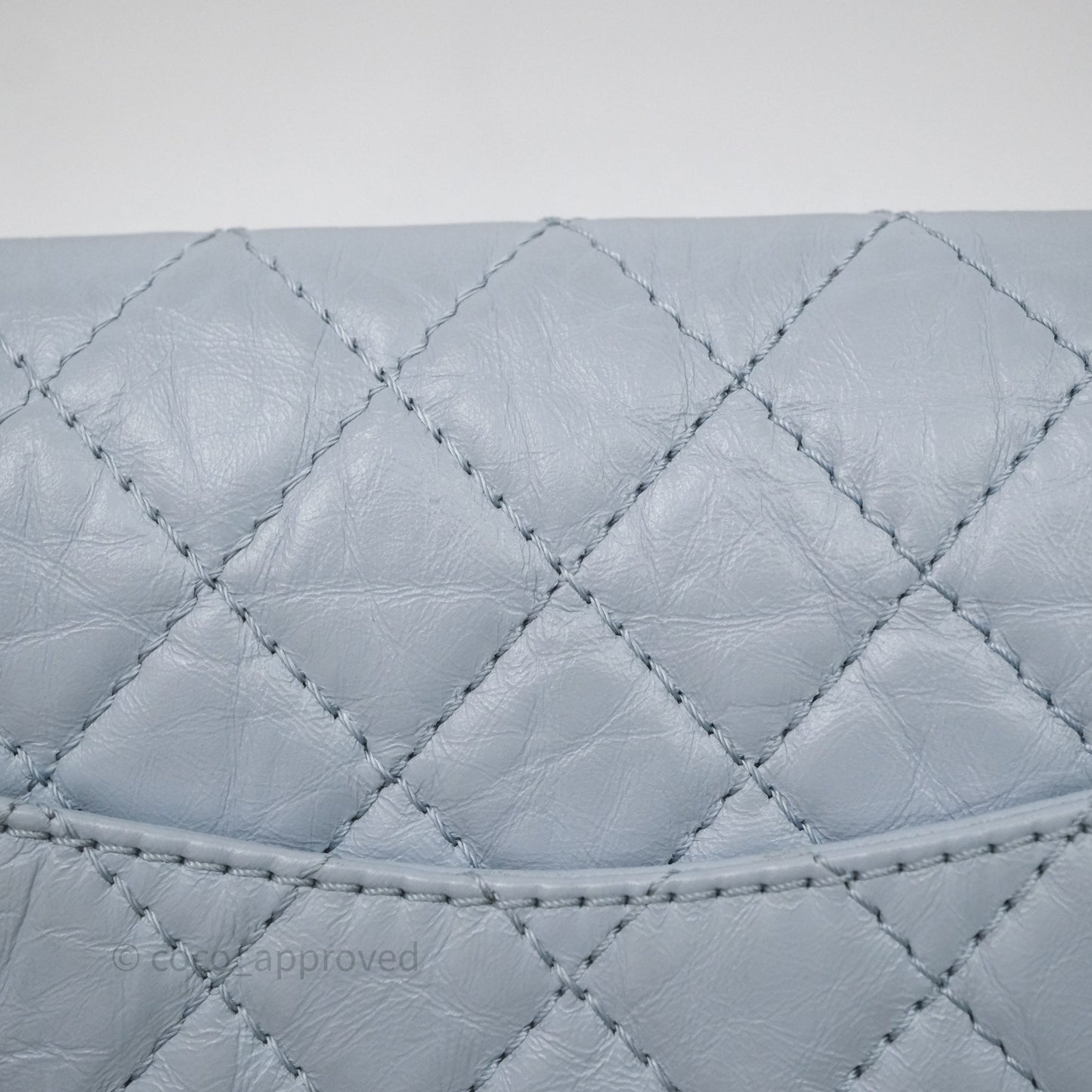 Chanel Reissue 225 Quilted Grey Blue Calfskin Aged Gold Hardware