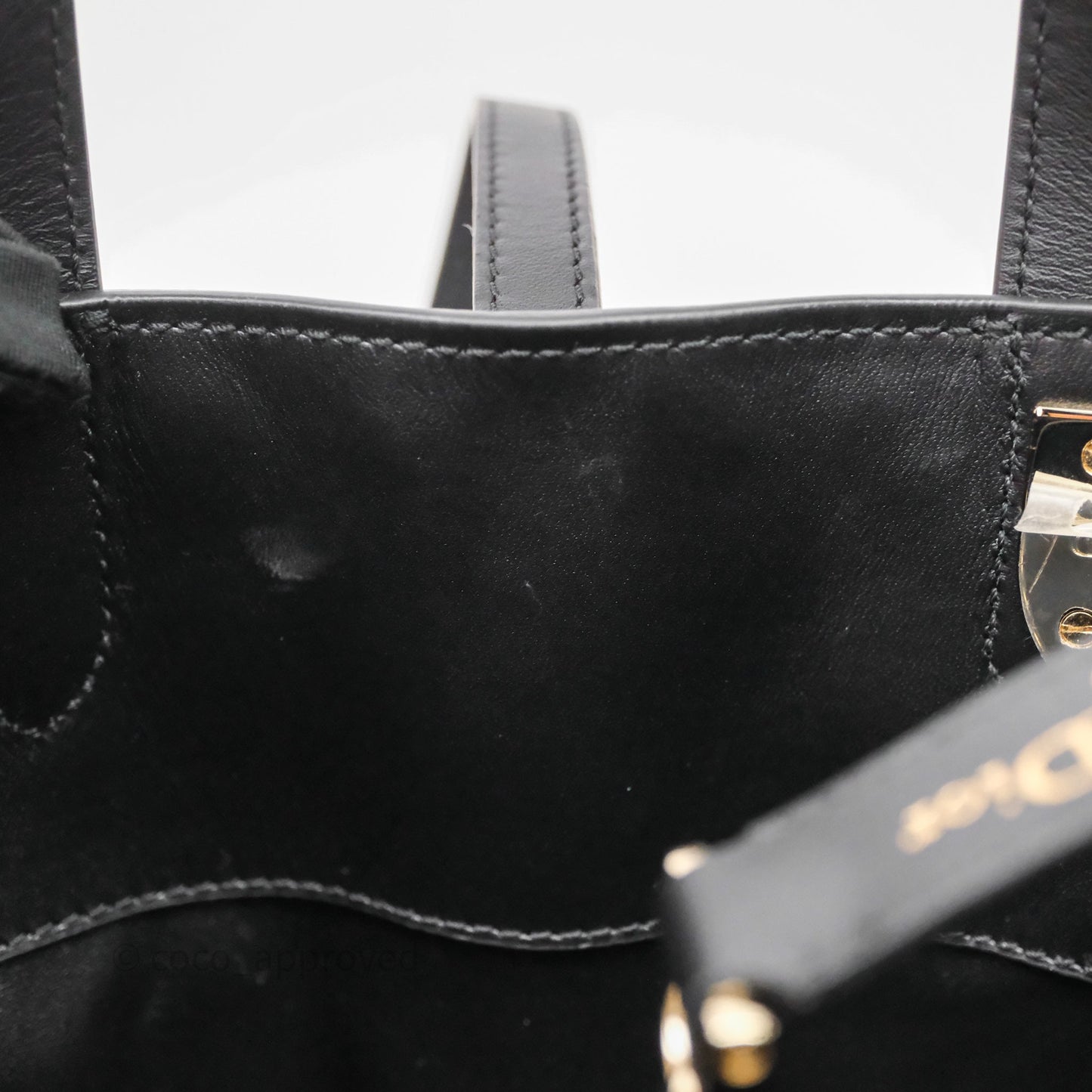 Christian Dior Small Toujours Vertical Tote Bag Black Macrocannage Calfskin Gold Hardware