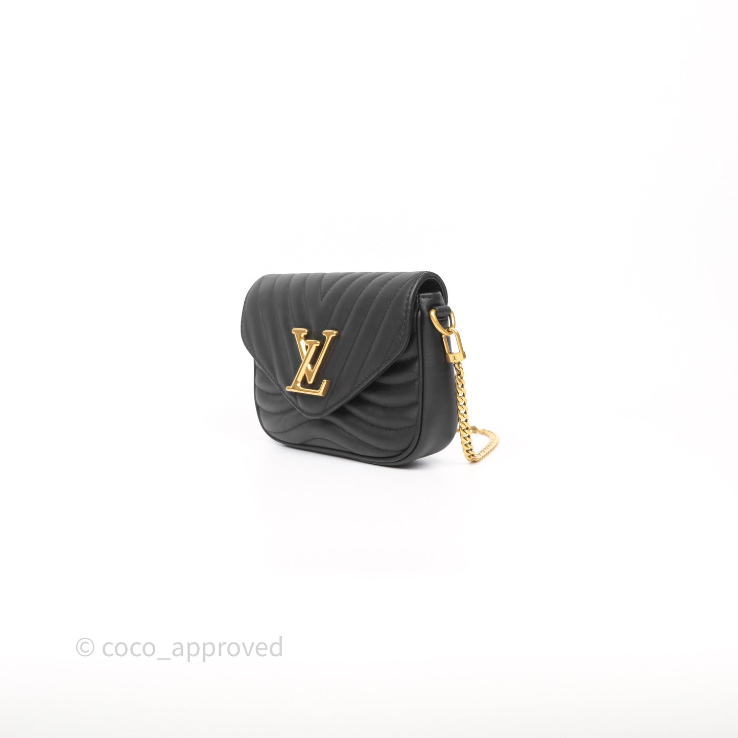 Louis Vuitton Black New Wave Multi Pochette Gold Hardware