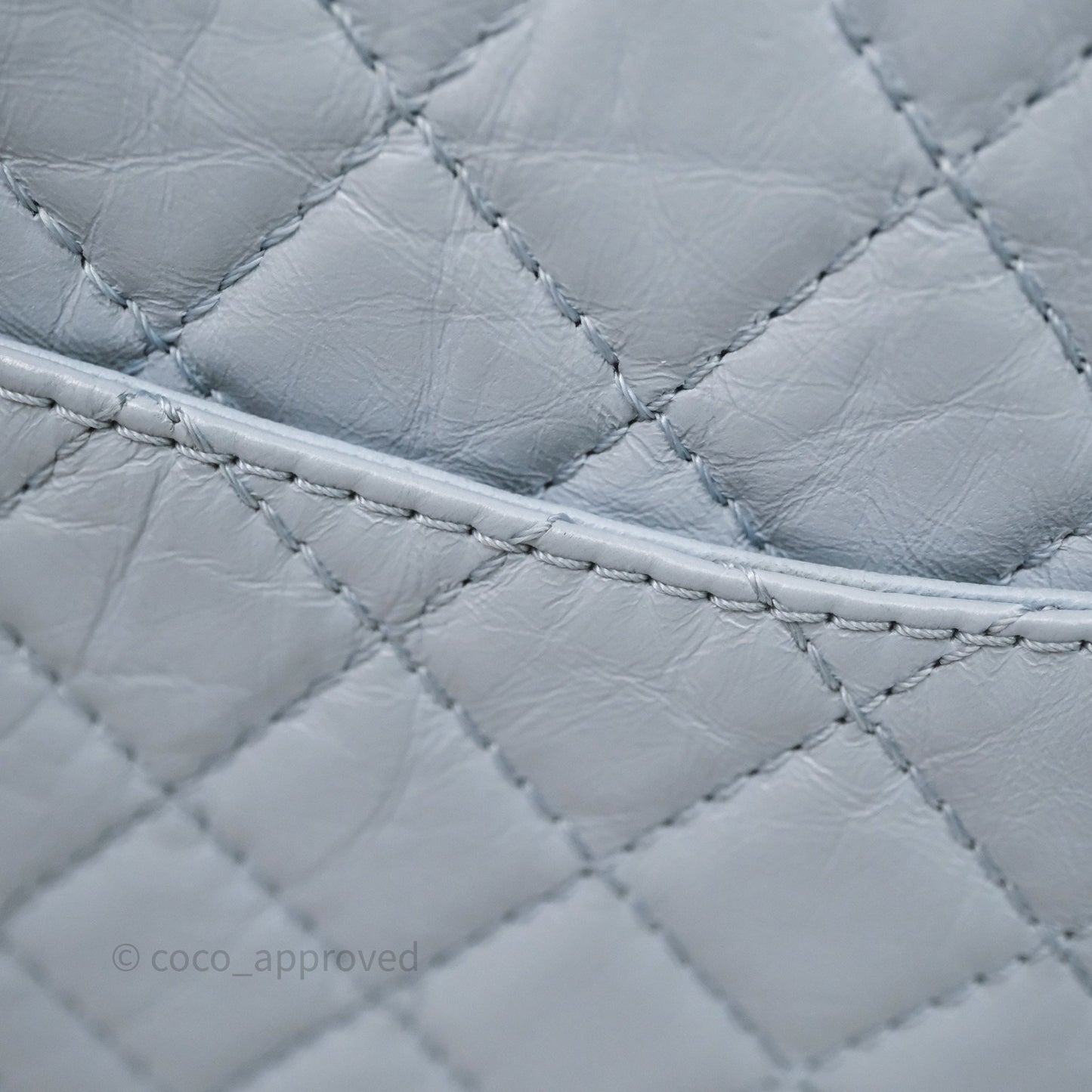 Chanel Reissue 225 Quilted Grey Blue Calfskin Aged Gold Hardware