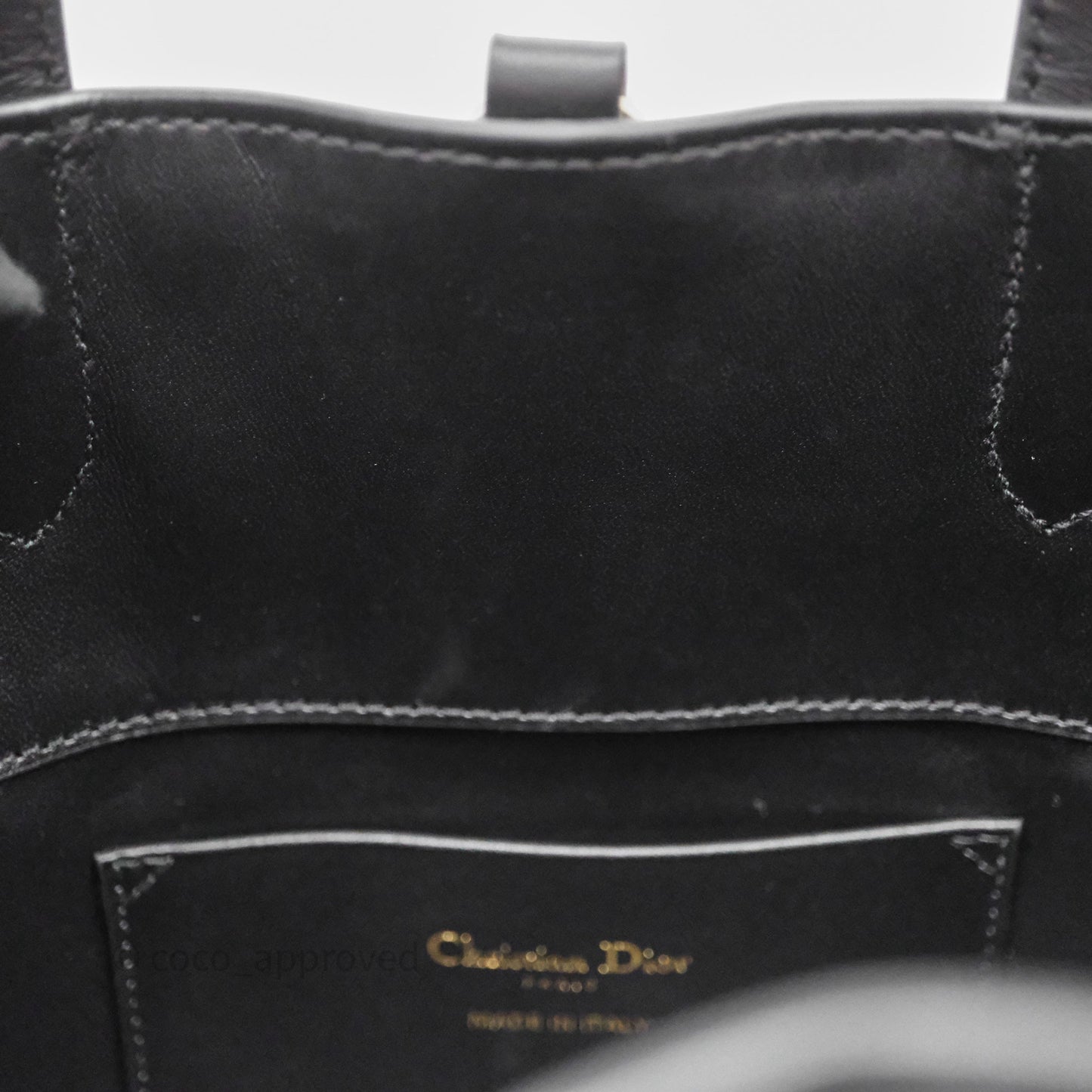 Christian Dior Small Toujours Vertical Tote Bag Black Macrocannage Calfskin Gold Hardware