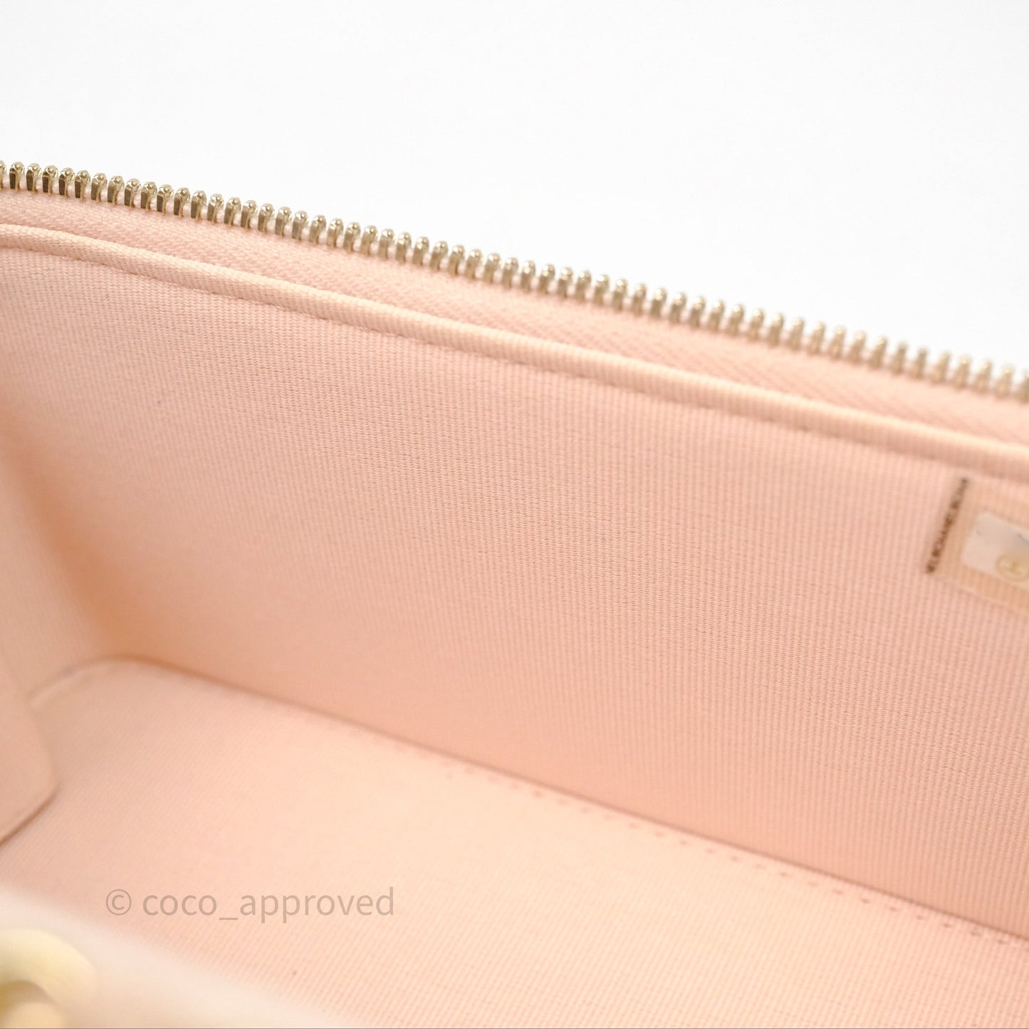 Chanel Vanity With Classic Chain Light Beige Caviar Gold Hardware