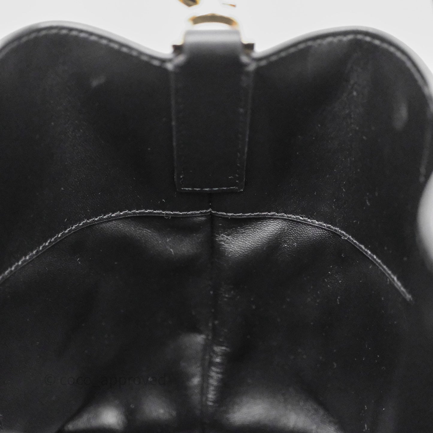 Christian Dior Small Toujours Vertical Tote Bag Black Macrocannage Calfskin Gold Hardware