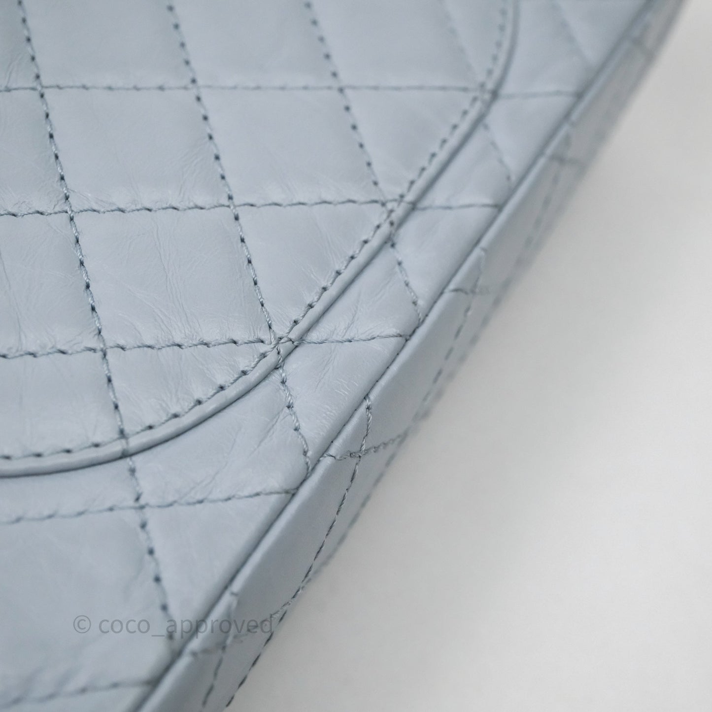 Chanel Reissue 225 Quilted Grey Blue Calfskin Aged Gold Hardware