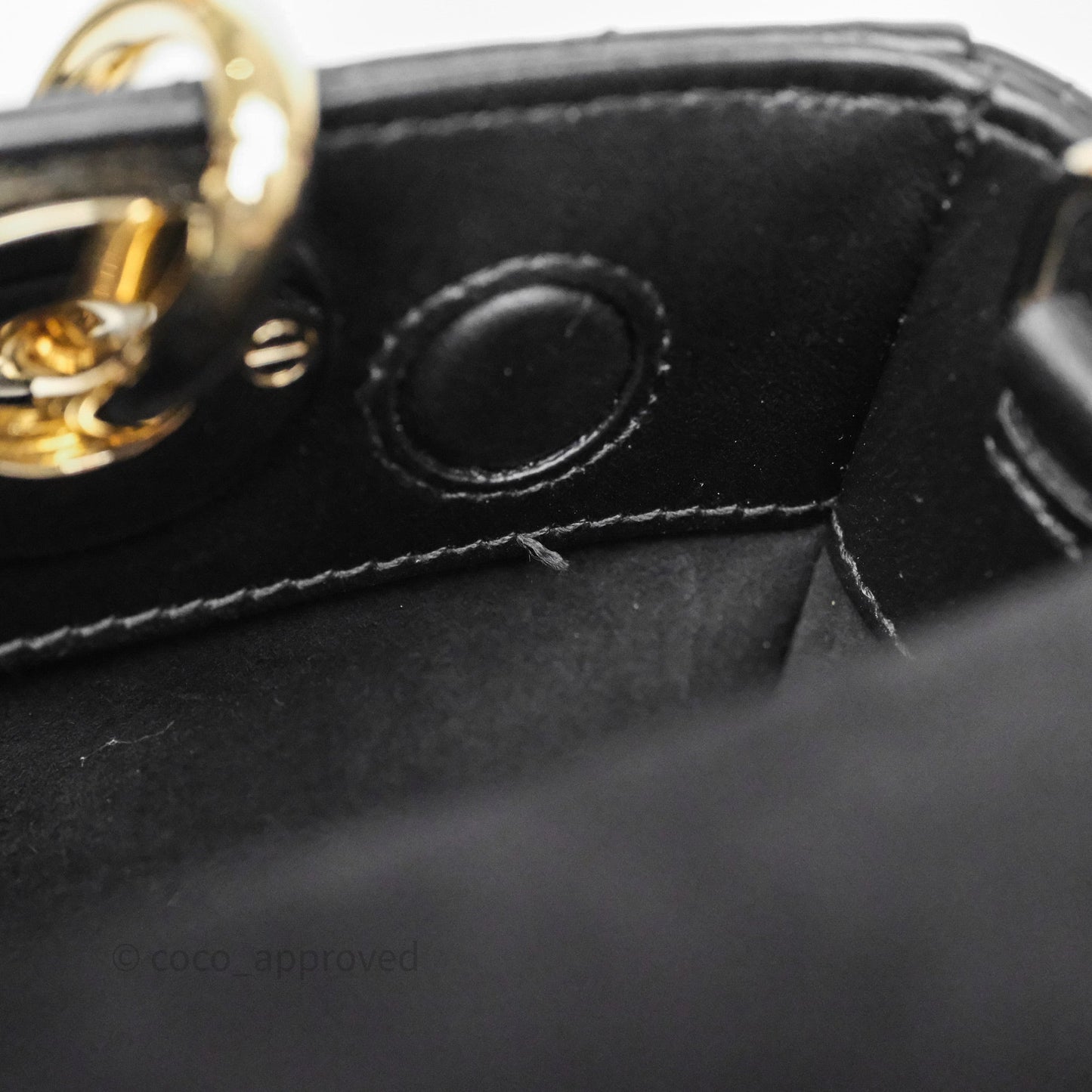 Christian Dior Small Lady D-Joy Bag Black Lambskin Cannage Gold Hardware