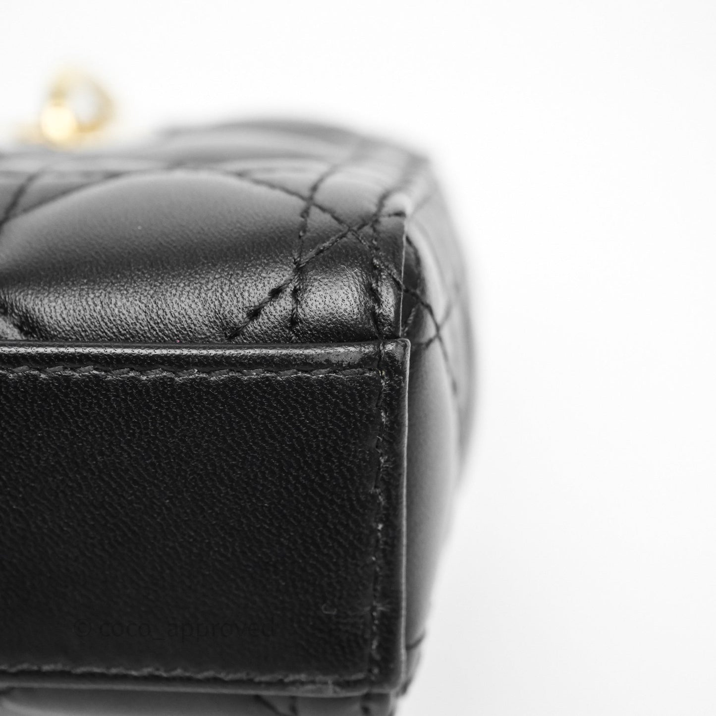 Christian Dior Small Lady D-Joy Bag Black Lambskin Cannage Gold Hardware