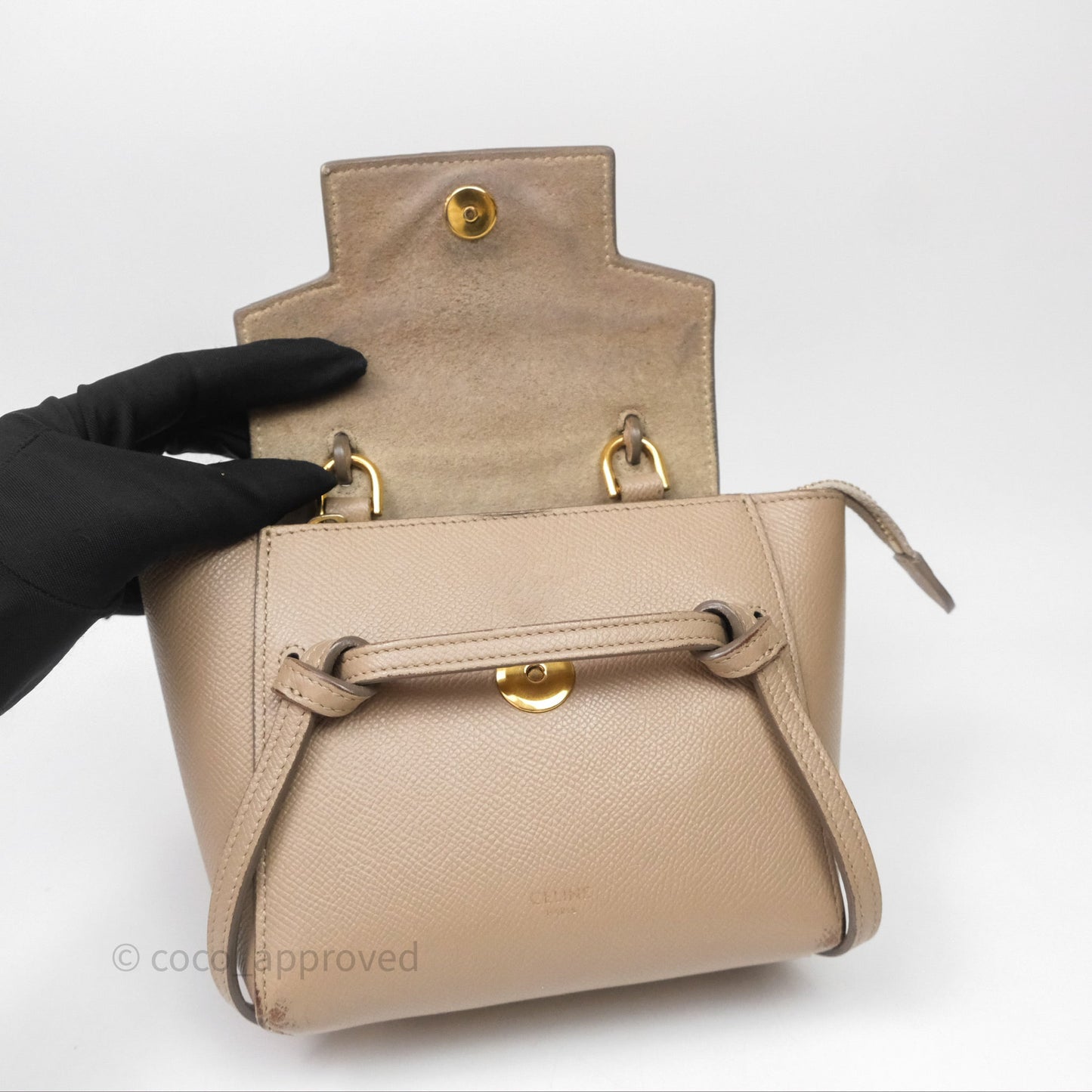 Celine Pico Belt Bag Beige Grained Calfskin Gold Hardware