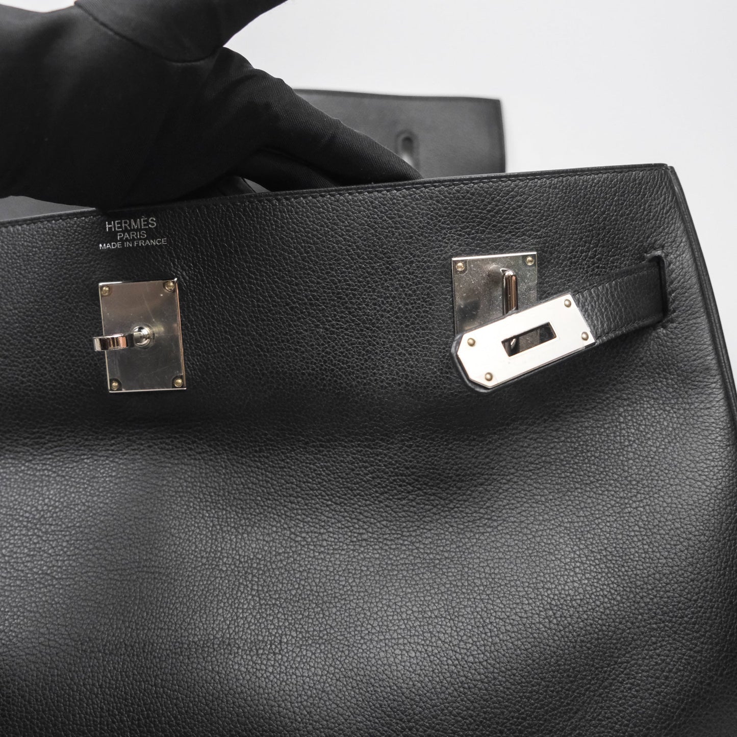 Hermès Kelly Voyage 50 Noir 89 Novillo Palladium Hardware