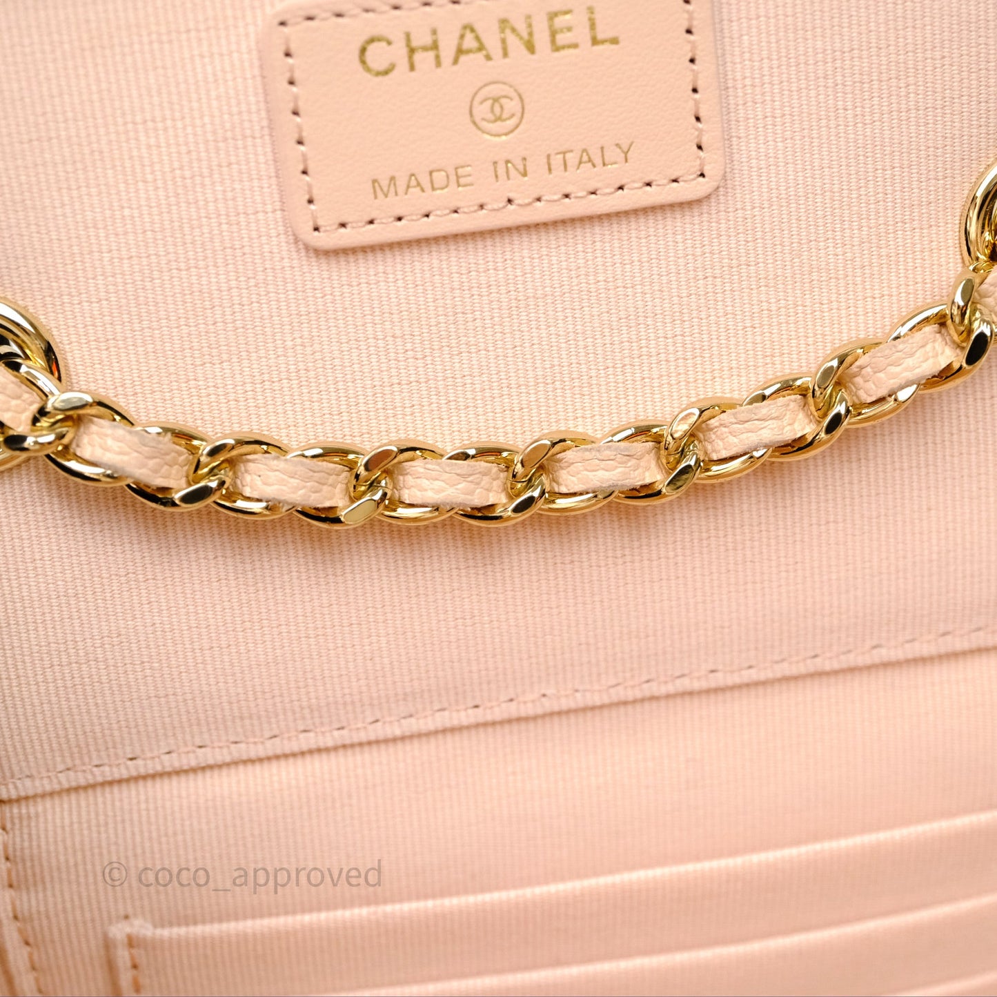Chanel Vanity With Classic Chain Light Beige Caviar Gold Hardware