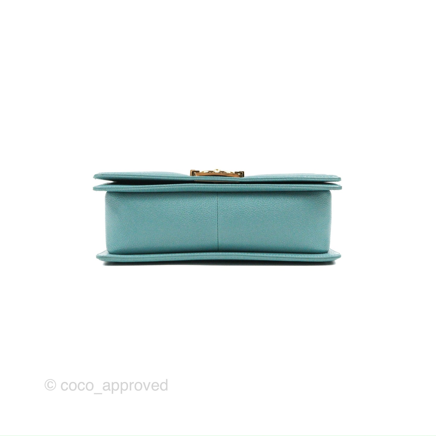 Chanel Quilted Medium Boy Tiffany Blue Caviar Gold Hardware