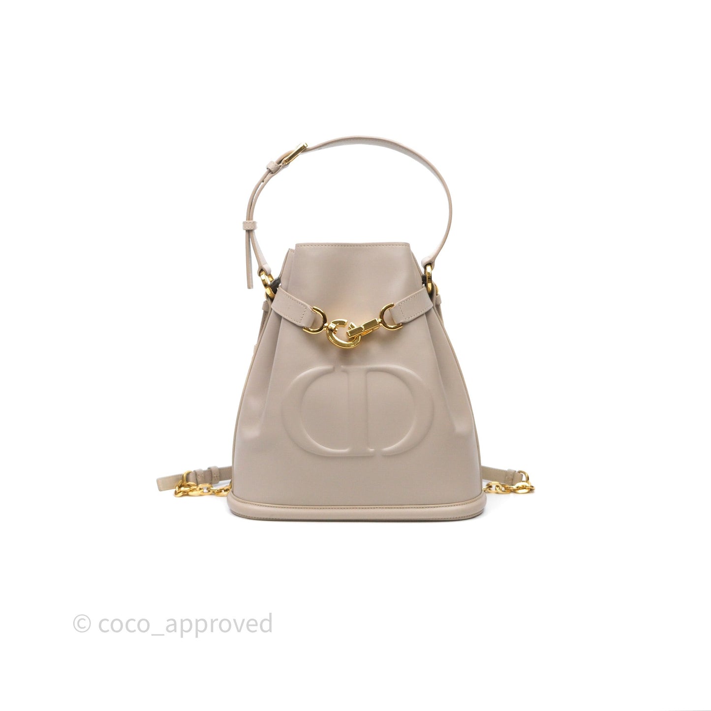 Christian Dior Medium C'est Dior Bag Beige CD-Embossed Calfskin Gold Hardware