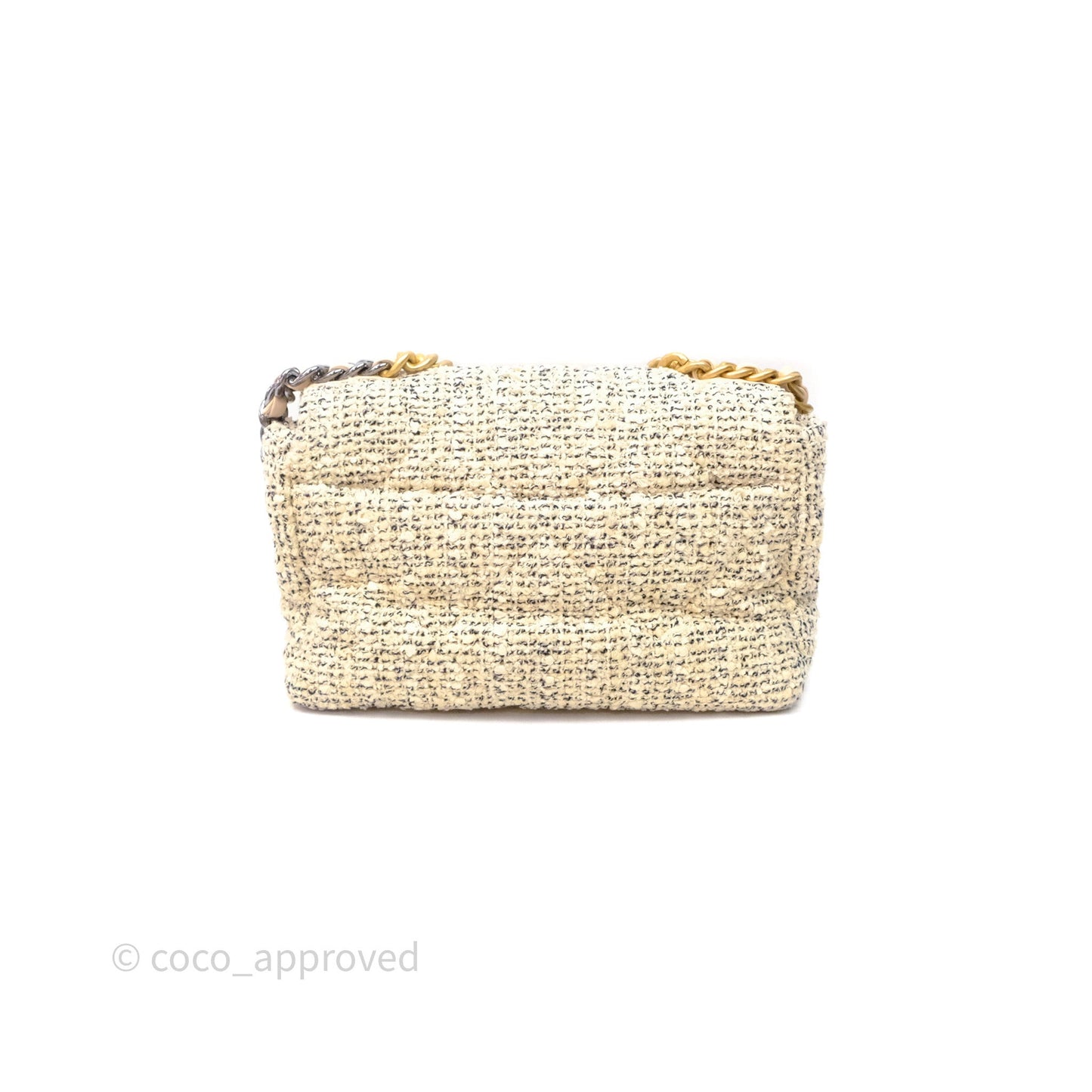 Chanel 19 Small Tweed Oreo Cream Mixed Hardware