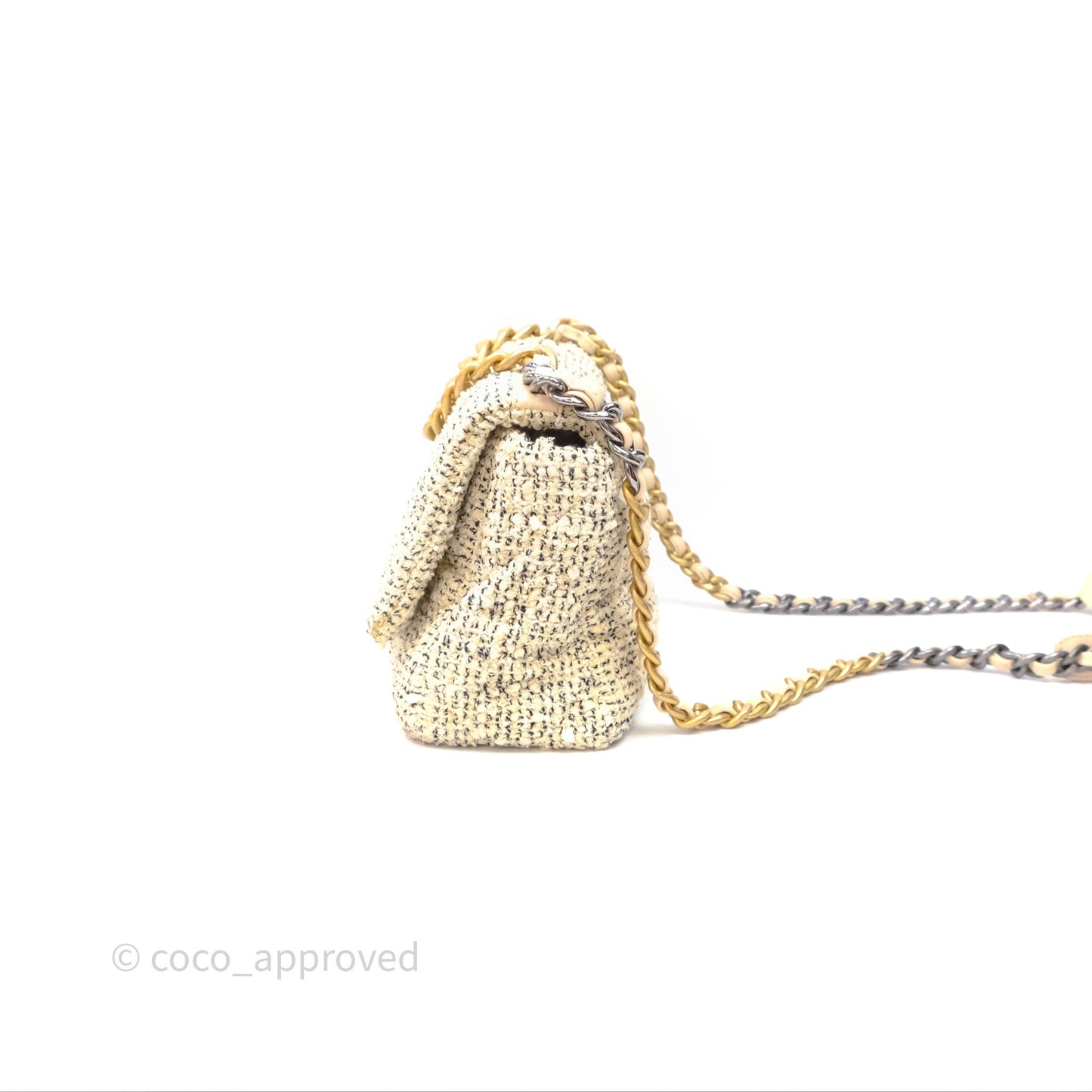Chanel 19 Small Tweed Oreo Cream Mixed Hardware