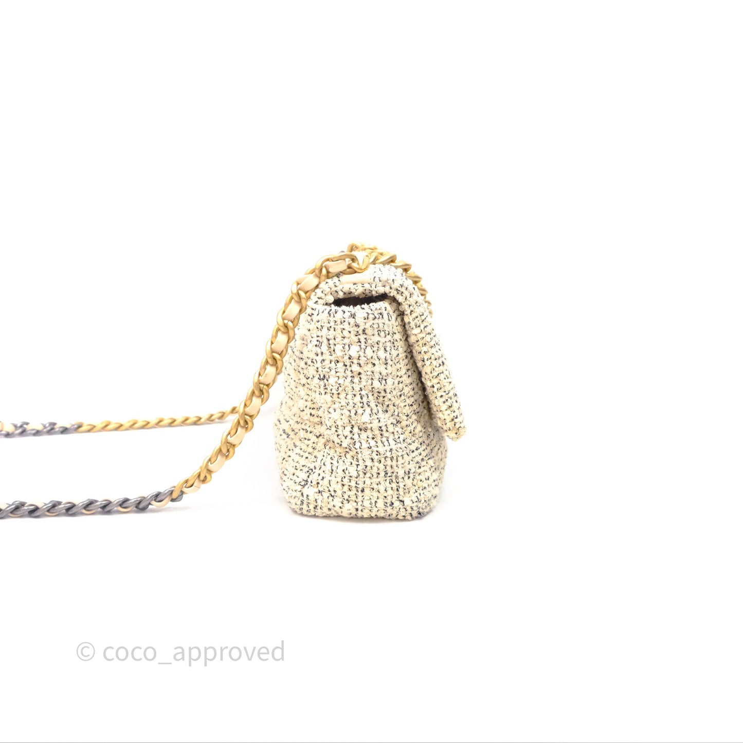 Chanel 19 Small Tweed Oreo Cream Mixed Hardware