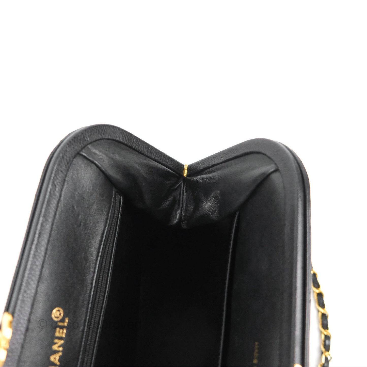 Chanel Vintage CC Kisslock Turnlock Shoulder Bag Quilted Black Caviar 24K Gold Hardware