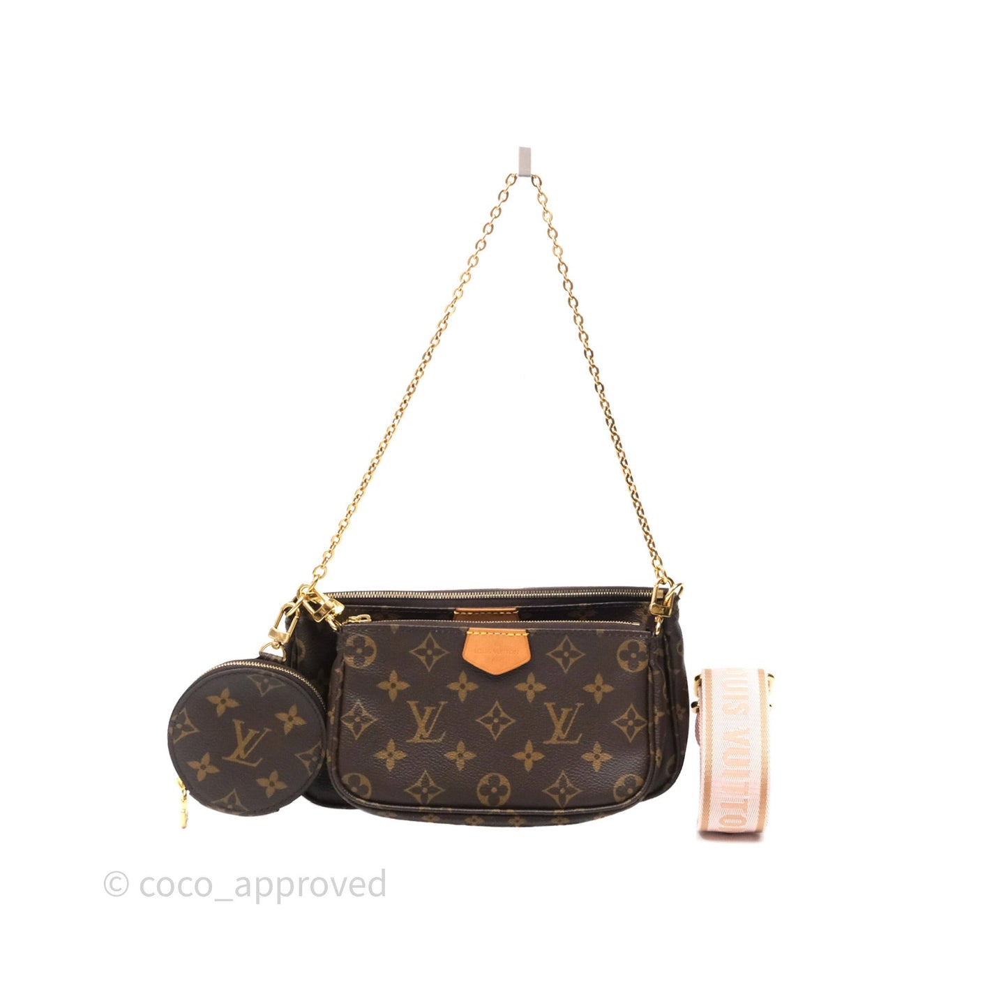 Louis Vuitton Multi Pochette Accessories Pink Monogram Canvas