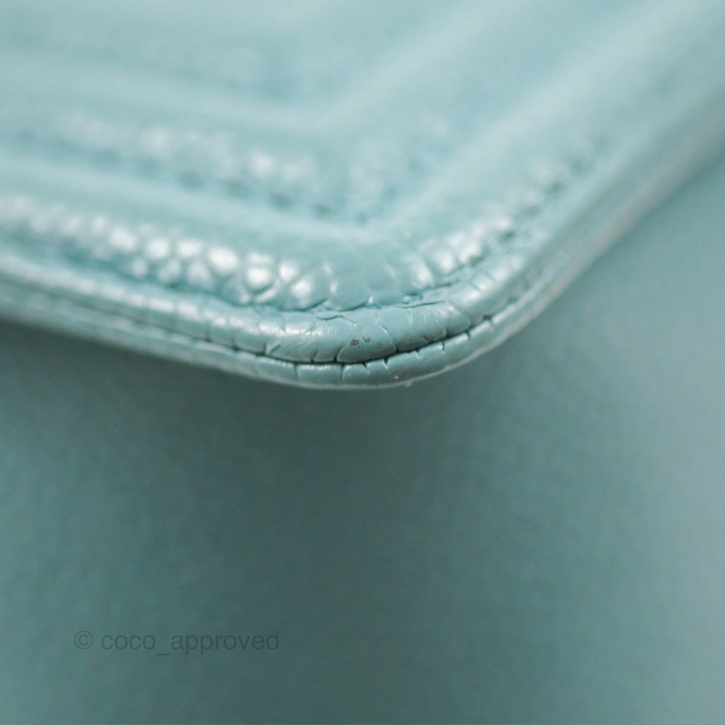 Chanel Quilted Medium Boy Tiffany Blue Caviar Gold Hardware