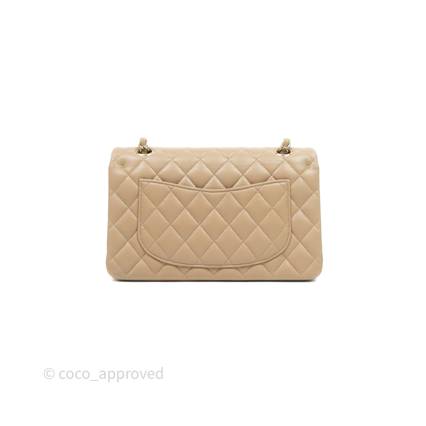 Chanel Small Quilted Classic Flap Beige Lambskin Gold Hardware