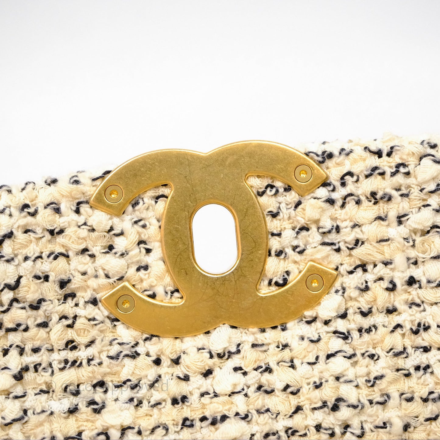 Chanel 19 Small Tweed Oreo Cream Mixed Hardware