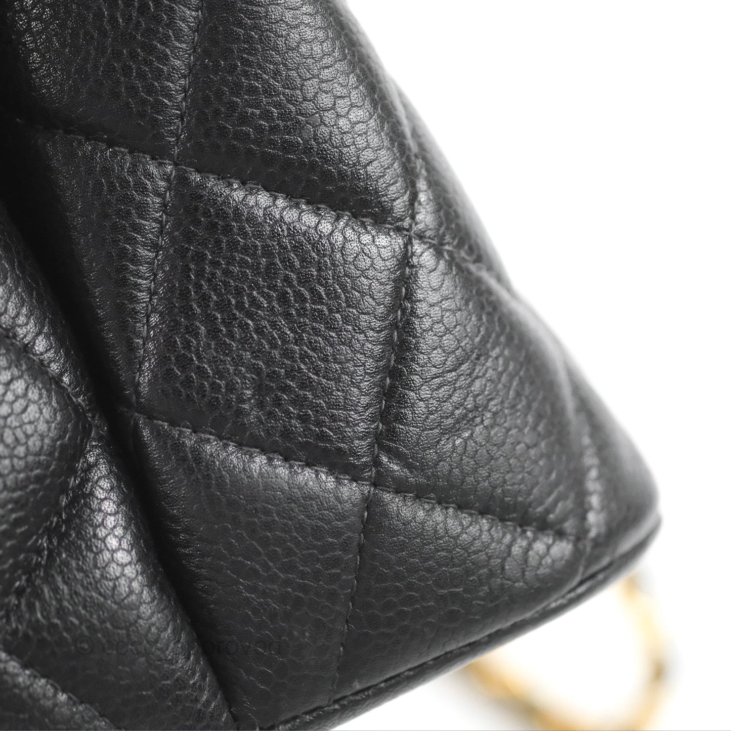 Chanel Vintage CC Kisslock Turnlock Shoulder Bag Quilted Black Caviar 24K Gold Hardware