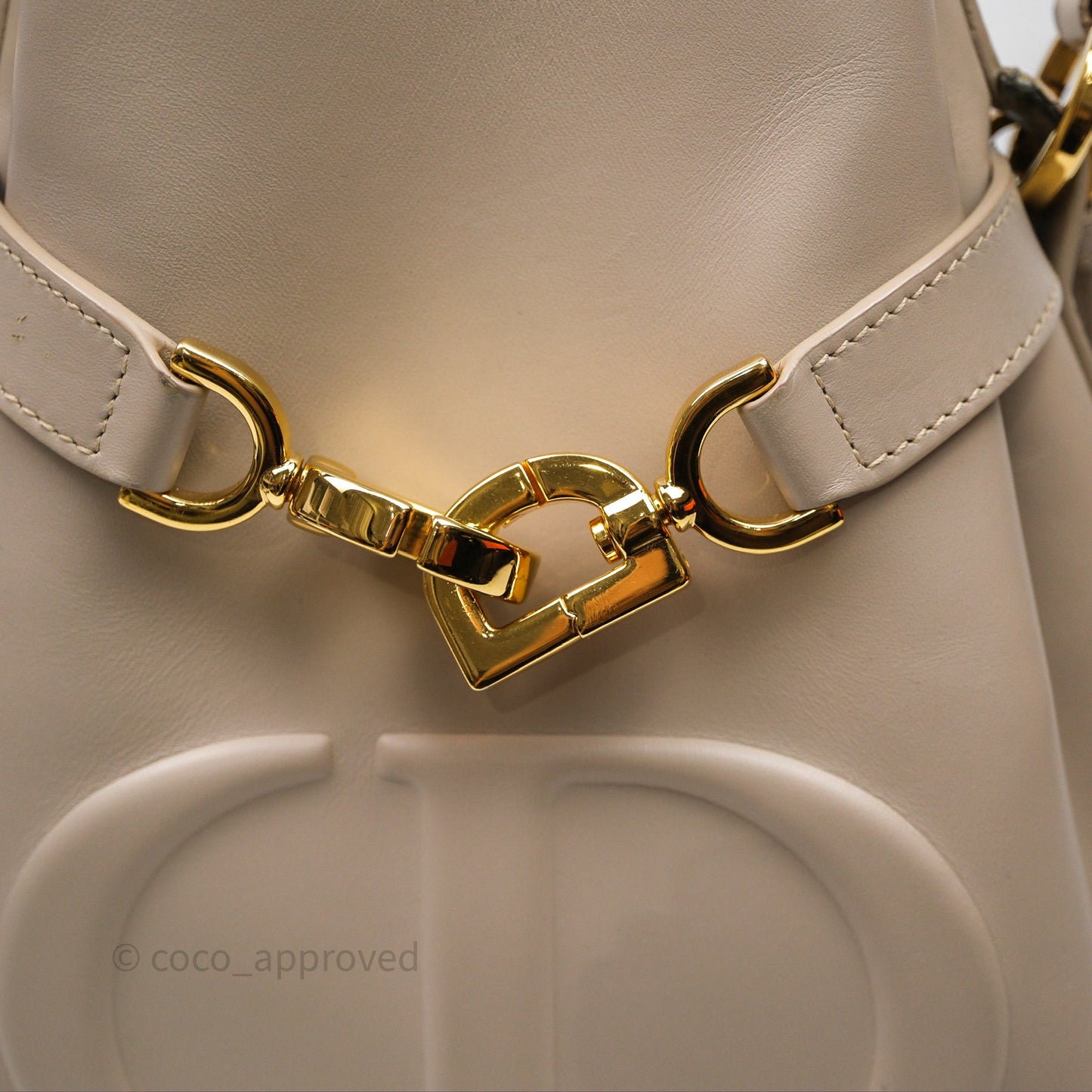 Christian Dior Medium C'est Dior Bag Beige CD-Embossed Calfskin Gold Hardware