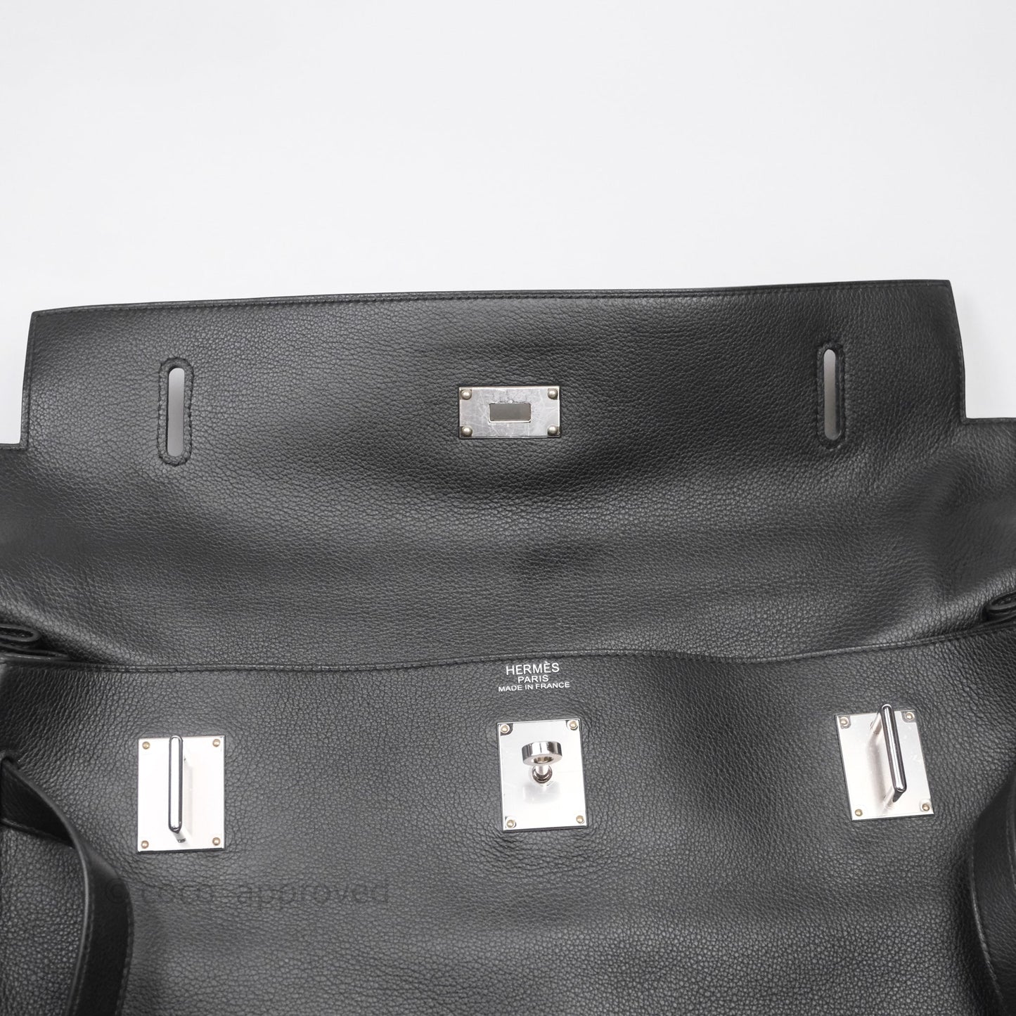 Hermès Kelly Voyage 50 Noir 89 Novillo Palladium Hardware