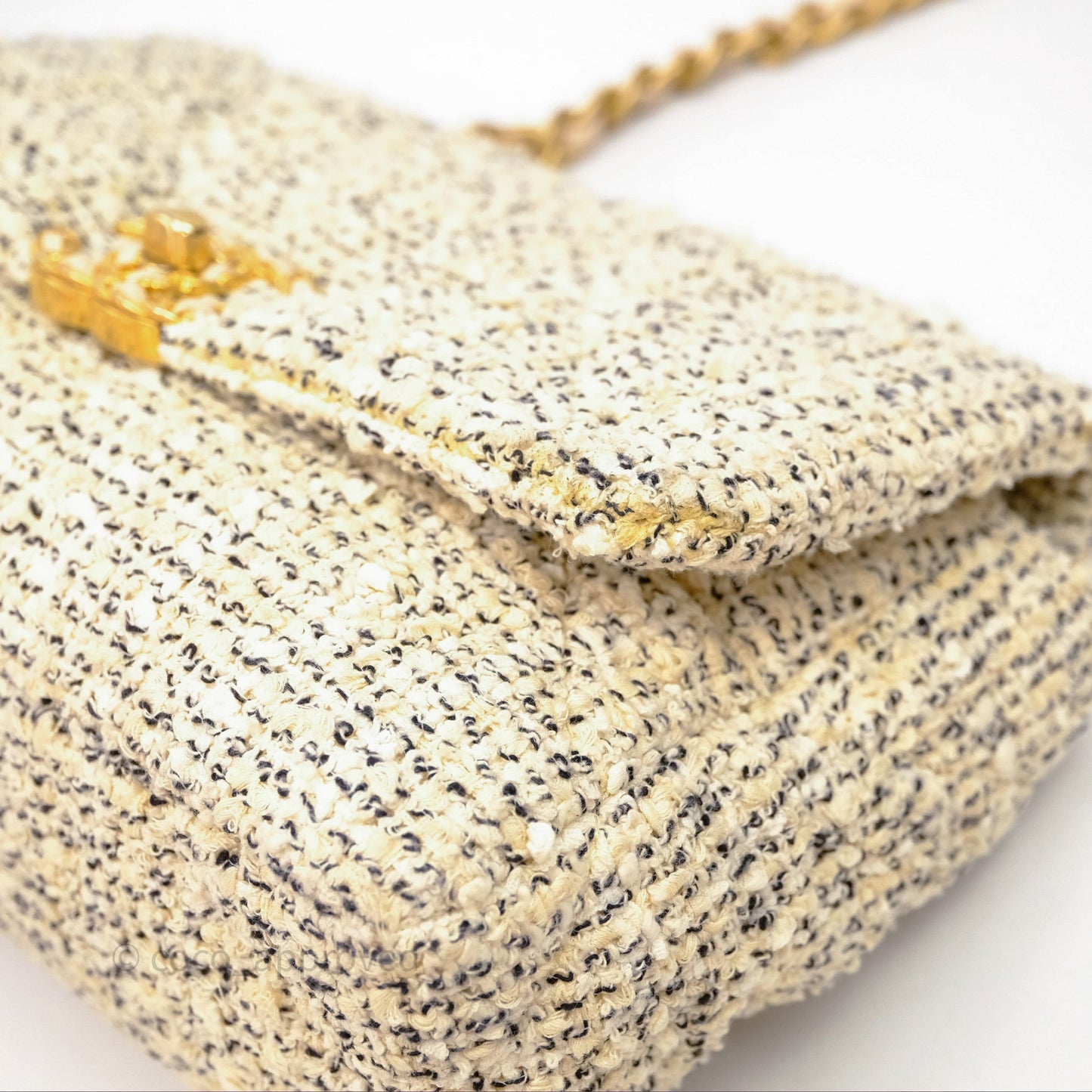 Chanel 19 Small Tweed Oreo Cream Mixed Hardware