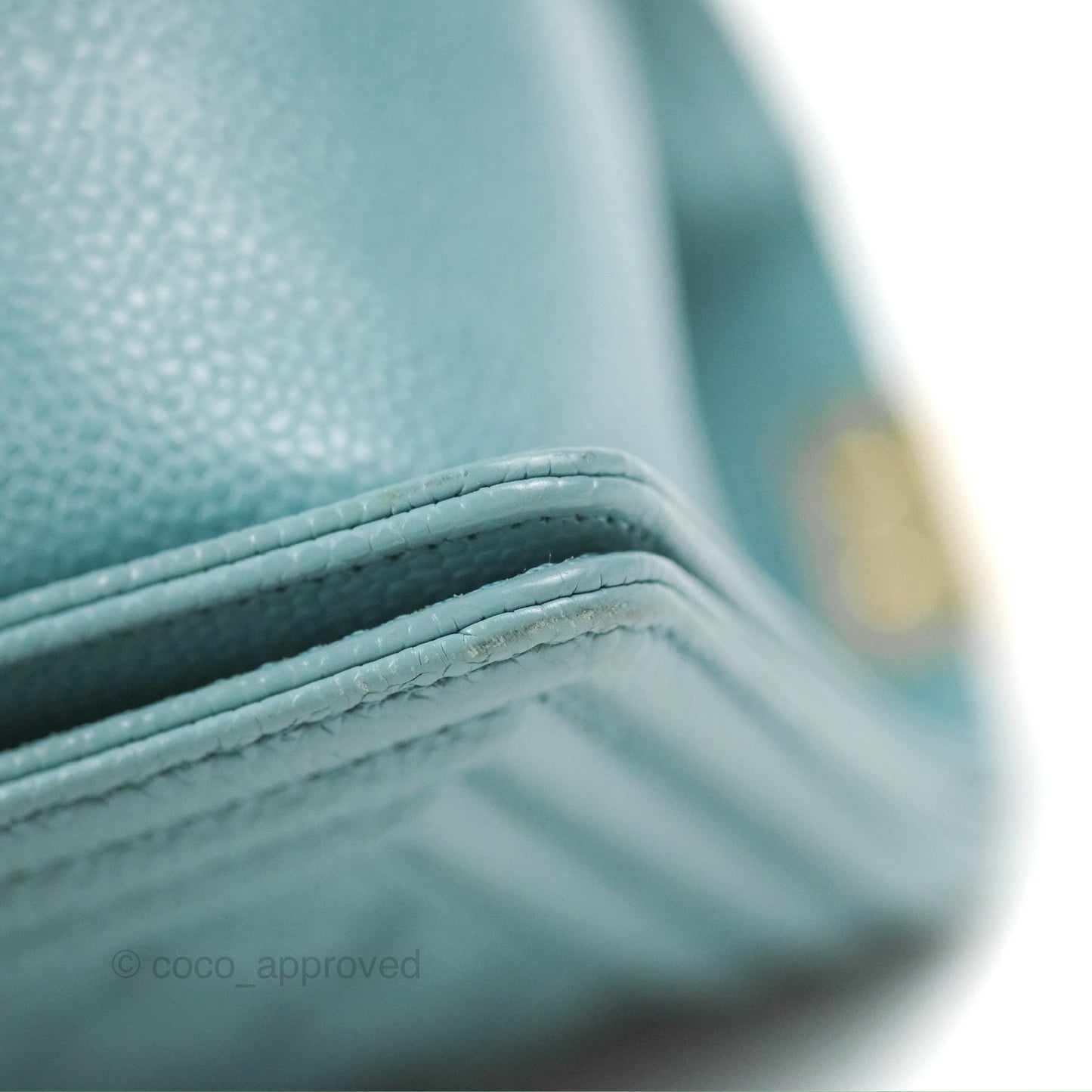 Chanel Quilted Medium Boy Tiffany Blue Caviar Gold Hardware
