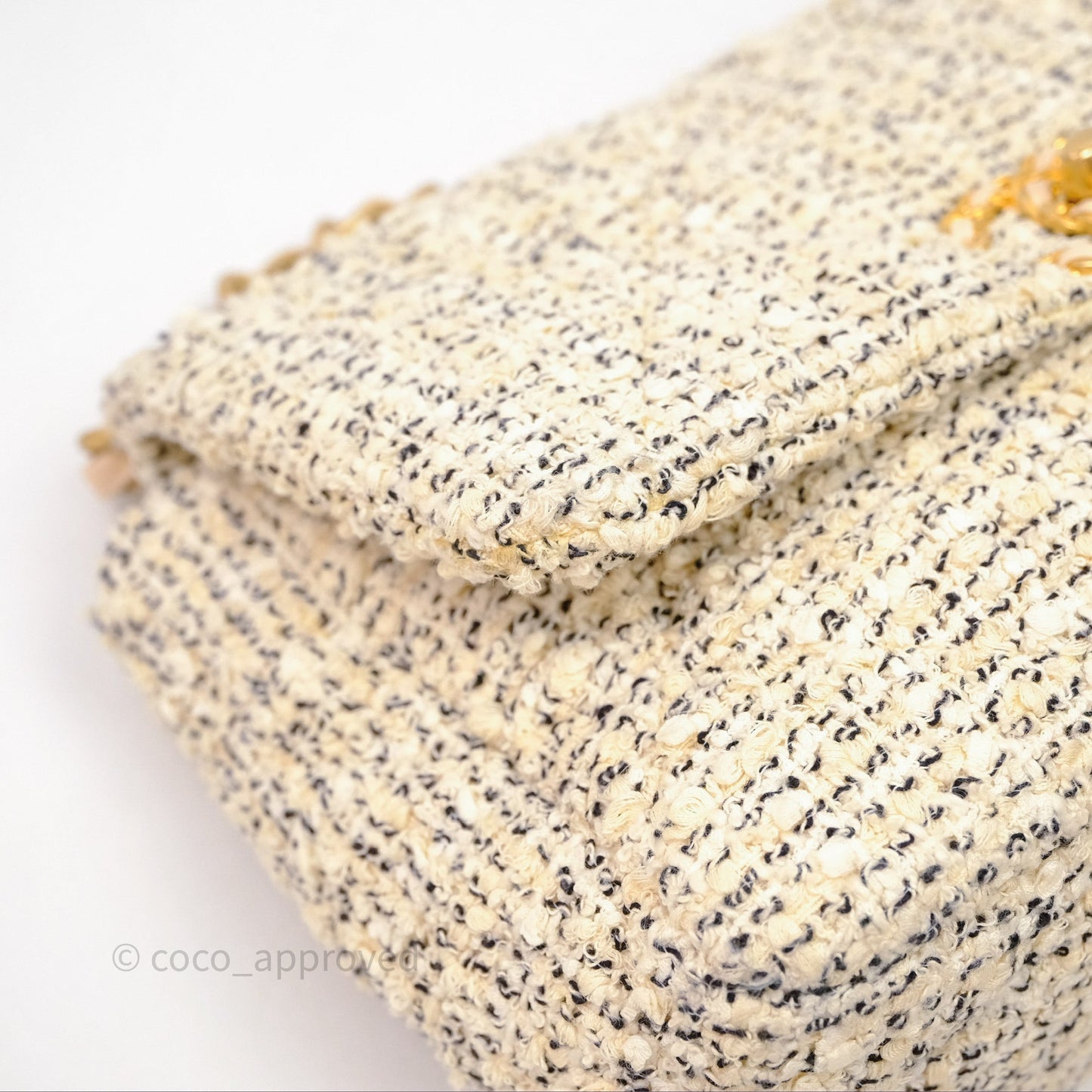 Chanel 19 Small Tweed Oreo Cream Mixed Hardware
