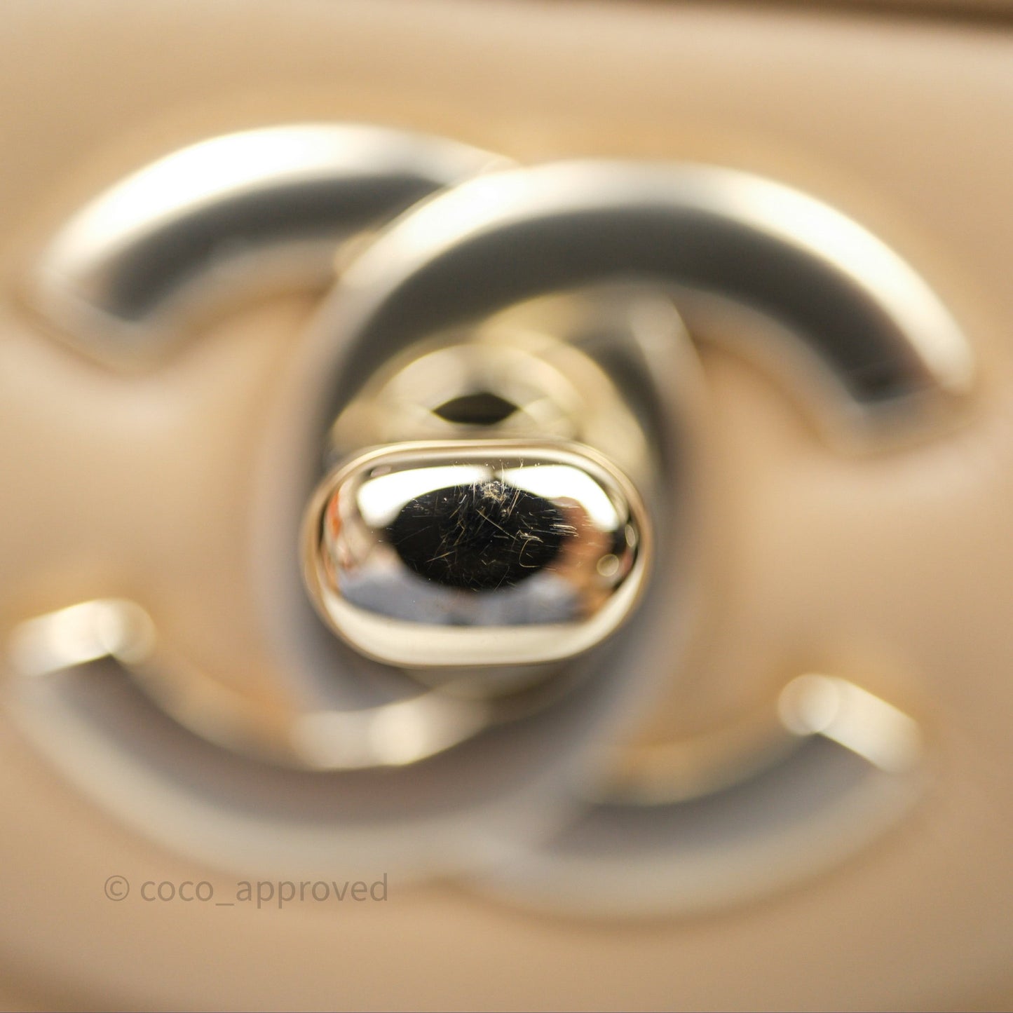 Chanel Small Quilted Classic Flap Beige Lambskin Gold Hardware