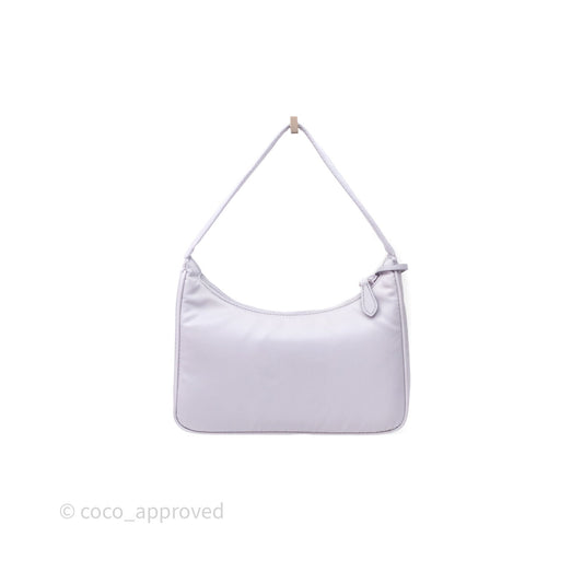 Prada Re-Edition 2000 Nylon Mini Bag Purple Silver Hardware
