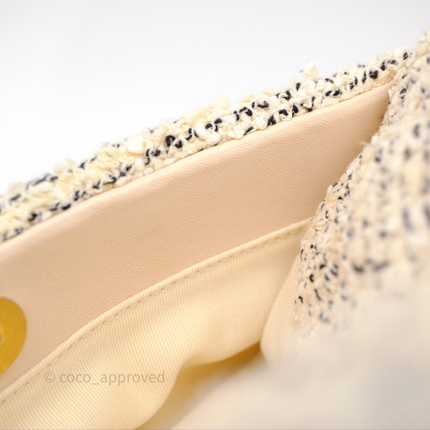 Chanel 19 Small Tweed Oreo Cream Mixed Hardware