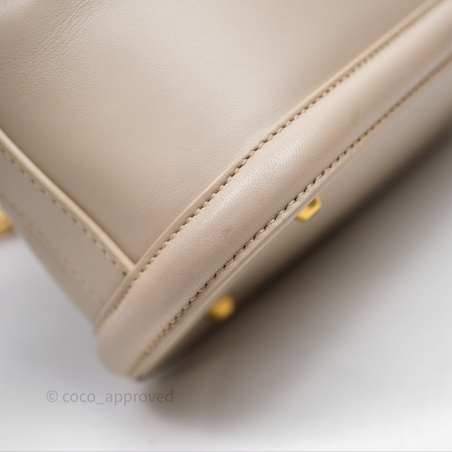 Christian Dior Medium C'est Dior Bag Beige CD-Embossed Calfskin Gold Hardware