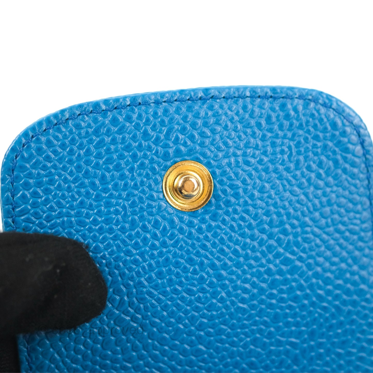 Chanel Vintage CC Sunglasses Case Pouch Blue Caviar