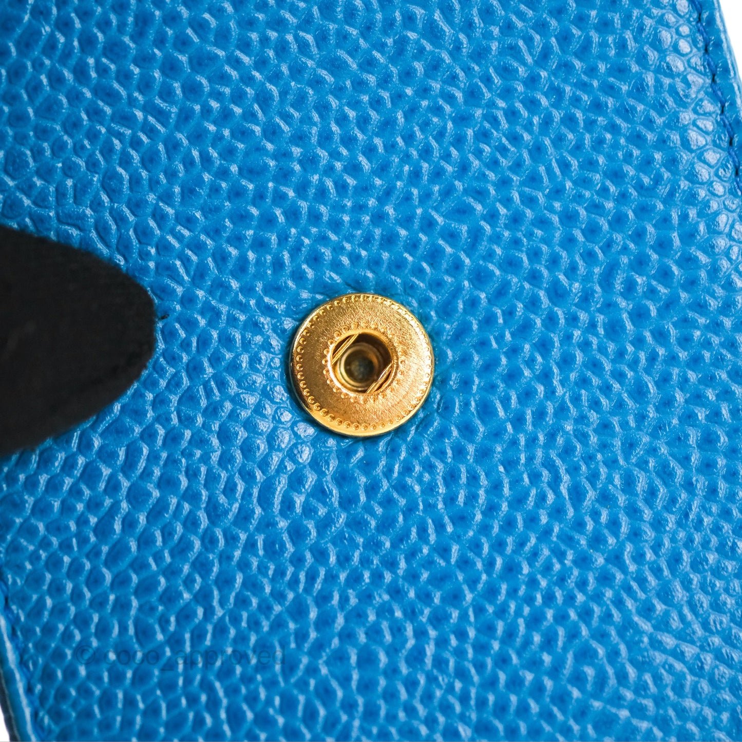Chanel Vintage CC Sunglasses Case Pouch Blue Caviar