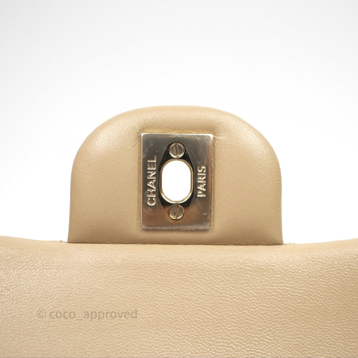 Chanel Small Quilted Classic Flap Beige Lambskin Gold Hardware