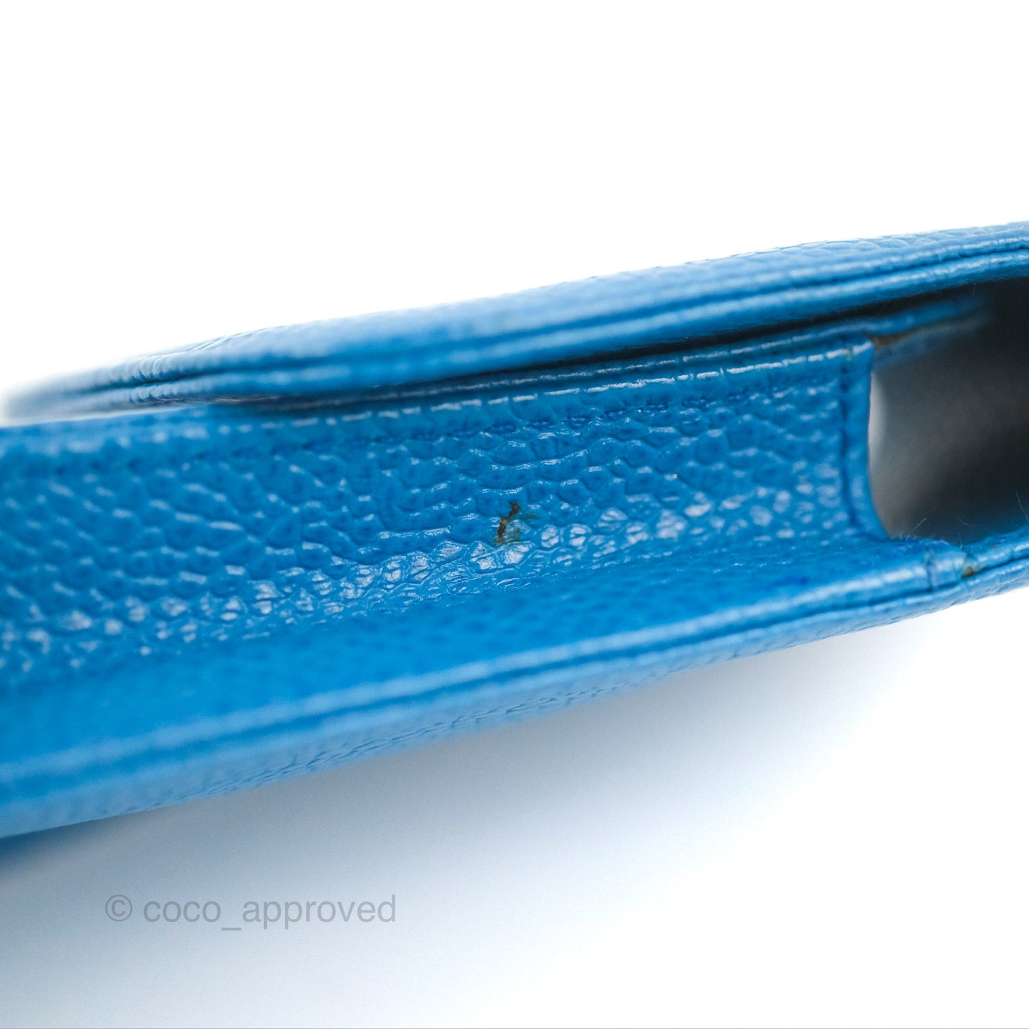 Chanel Vintage CC Sunglasses Case Pouch Blue Caviar