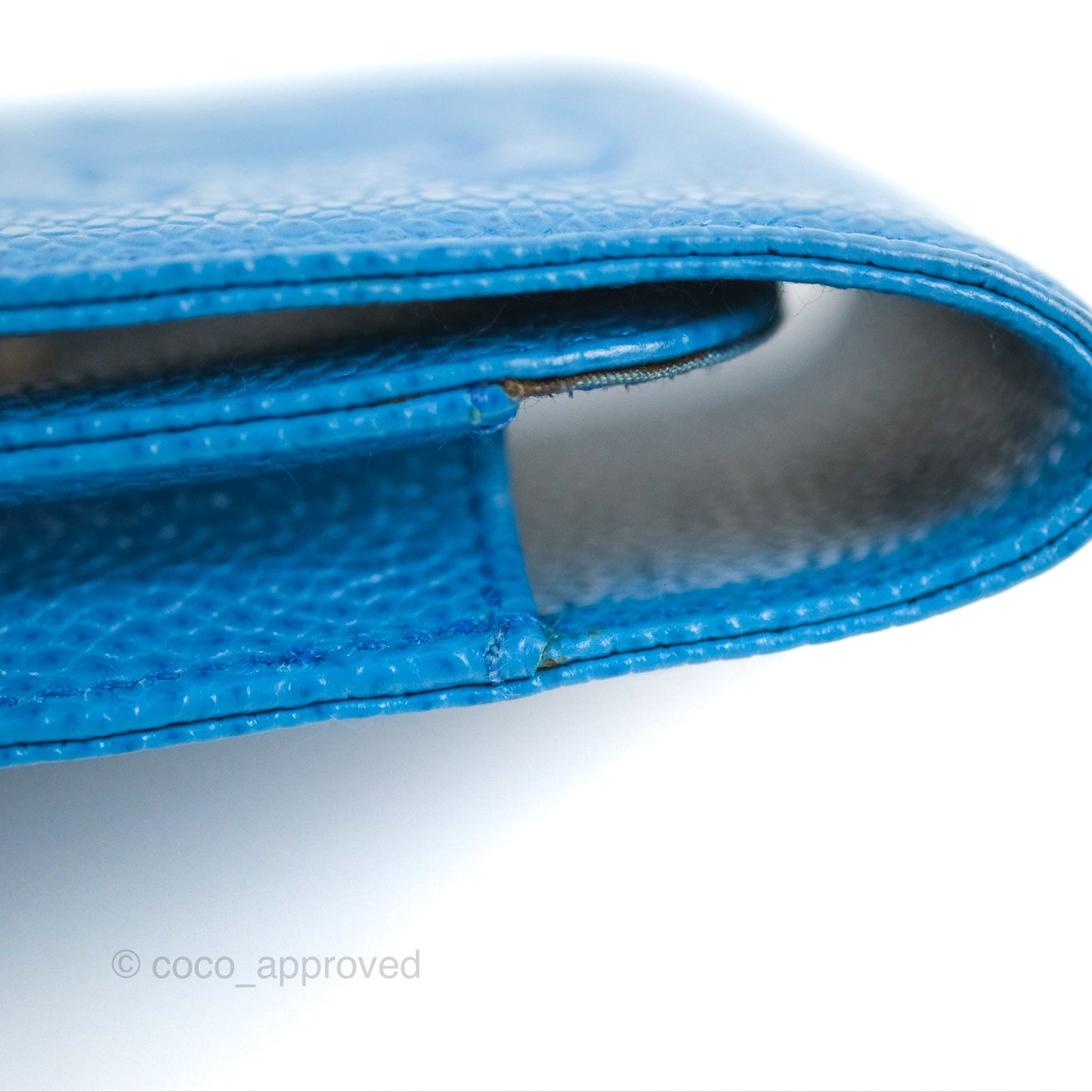 Chanel Vintage CC Sunglasses Case Pouch Blue Caviar