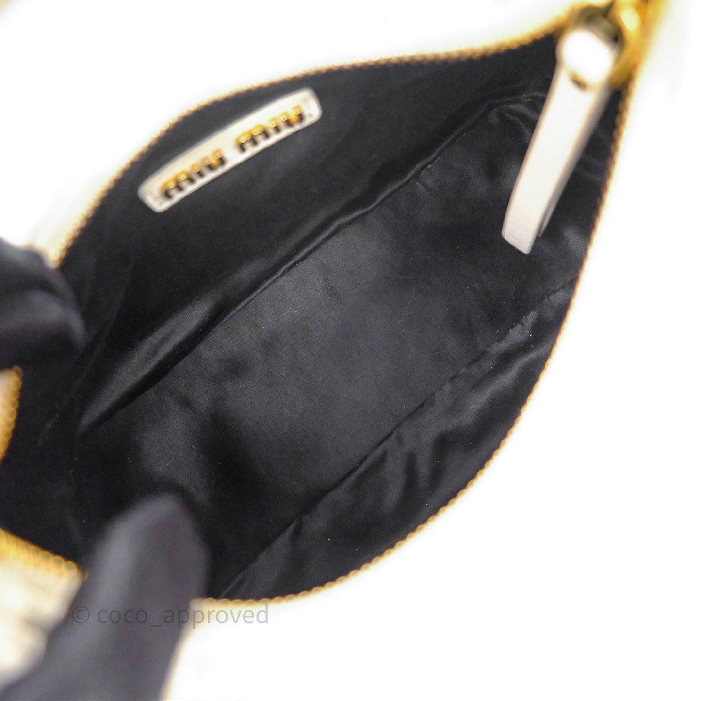 Miu Miu Wander Matelassé Nappa Leather Hobo Bag White