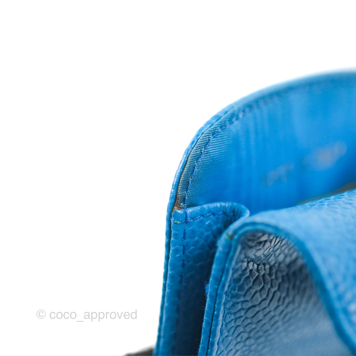 Chanel Vintage CC Sunglasses Case Pouch Blue Caviar