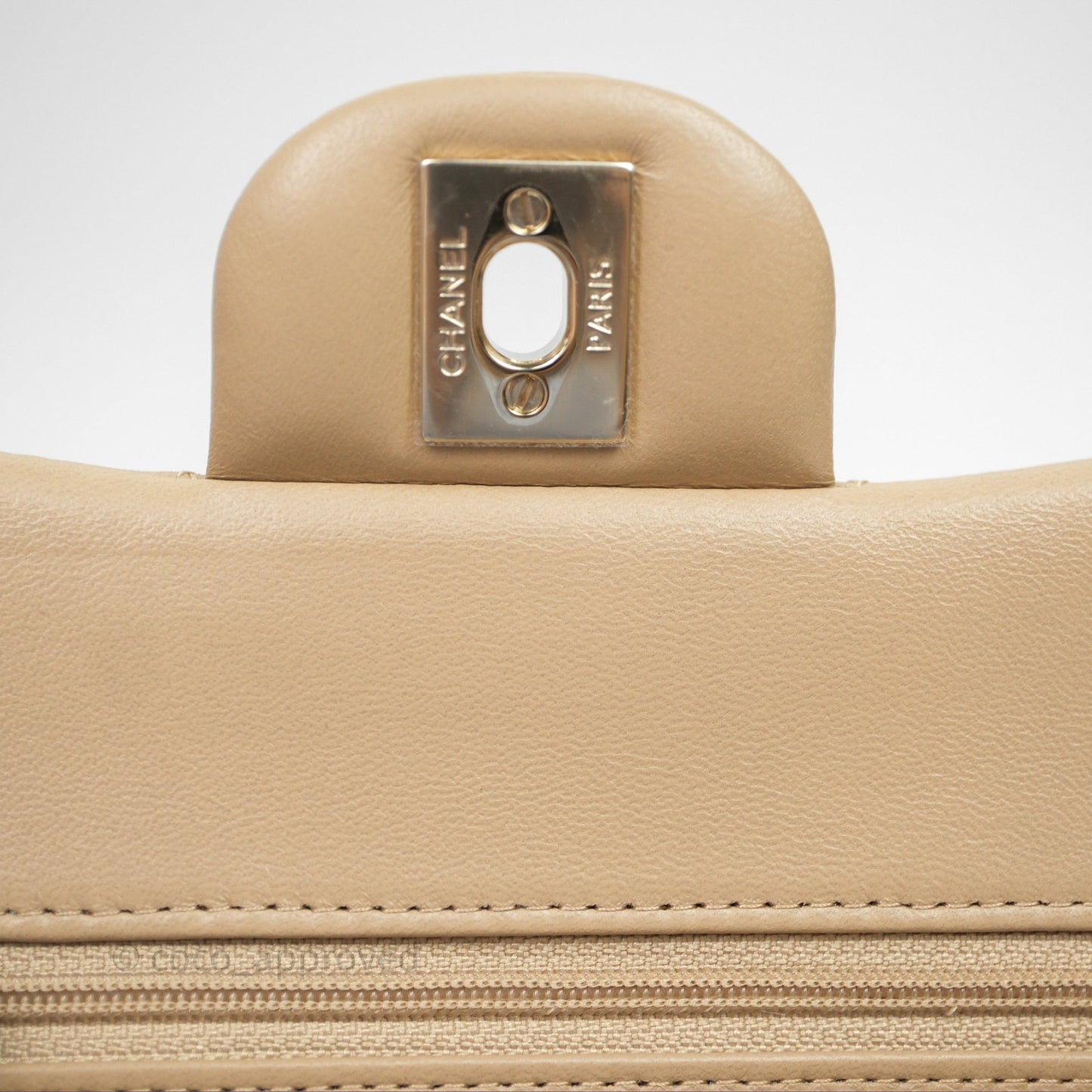 Chanel Small Quilted Classic Flap Beige Lambskin Gold Hardware