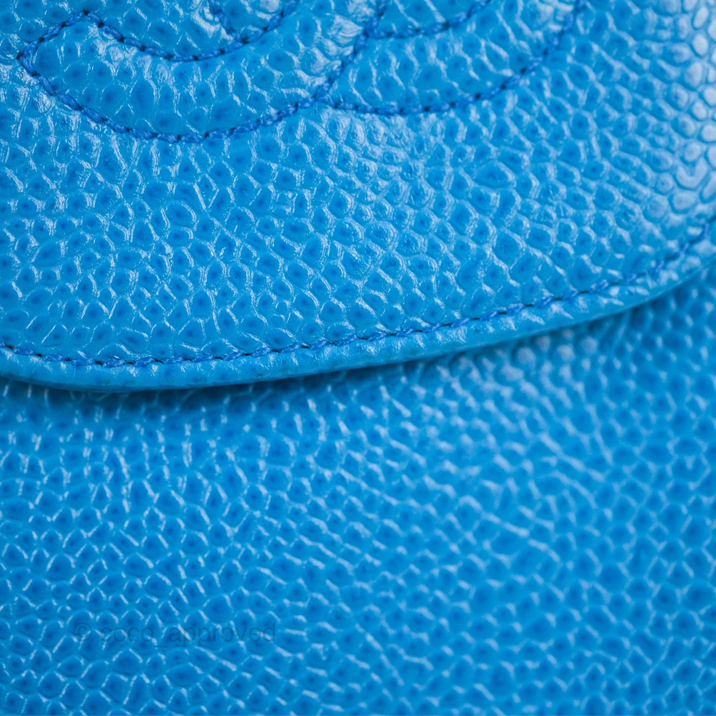 Chanel Vintage CC Sunglasses Case Pouch Blue Caviar