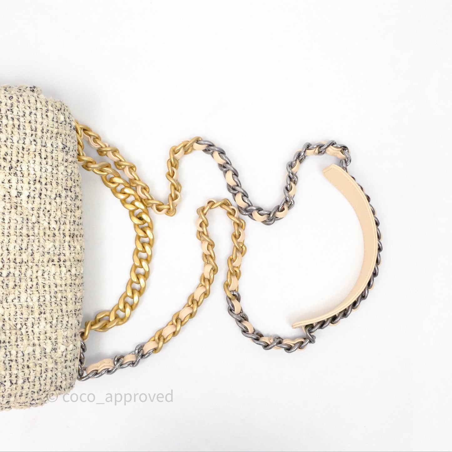 Chanel 19 Small Tweed Oreo Cream Mixed Hardware
