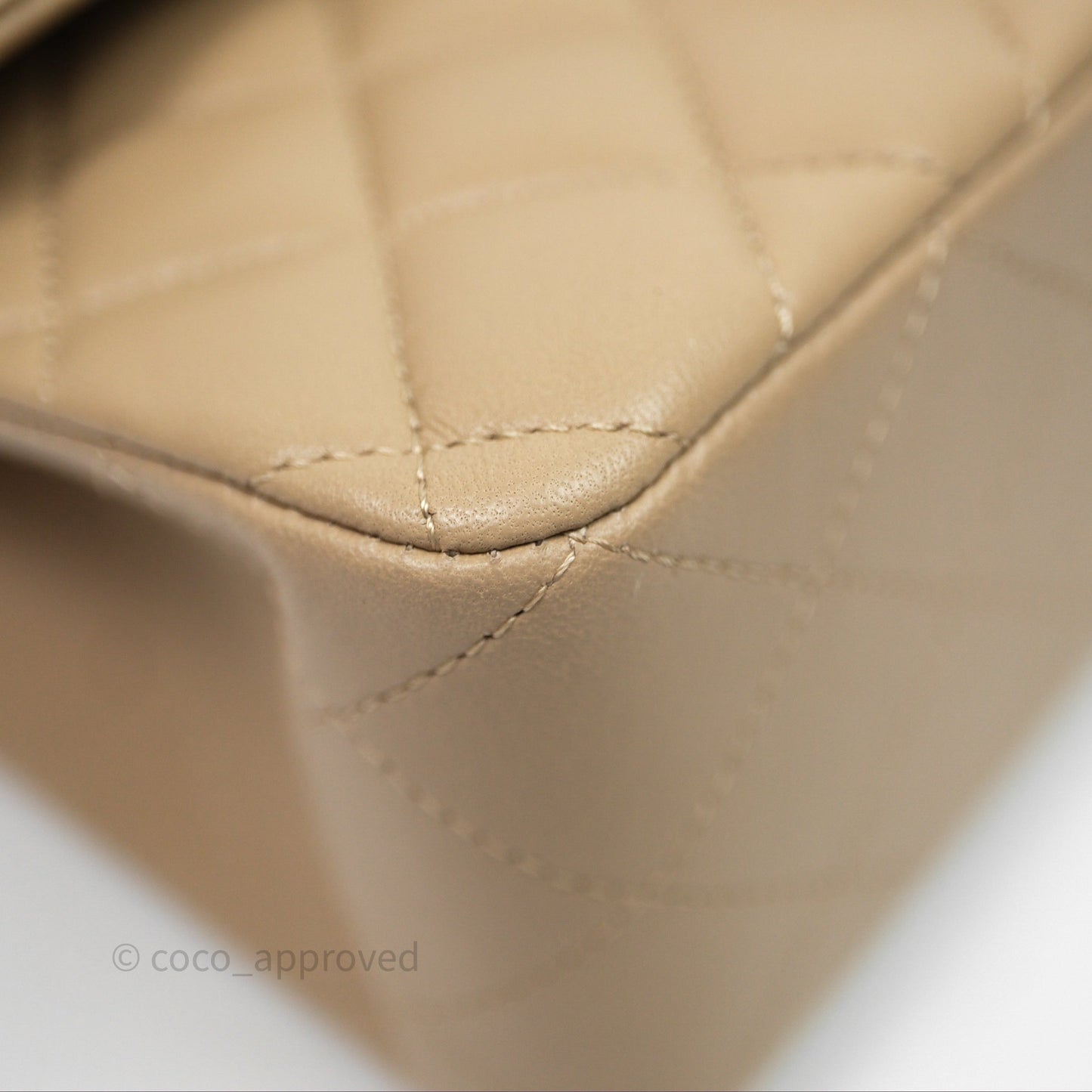 Chanel Small Quilted Classic Flap Beige Lambskin Gold Hardware