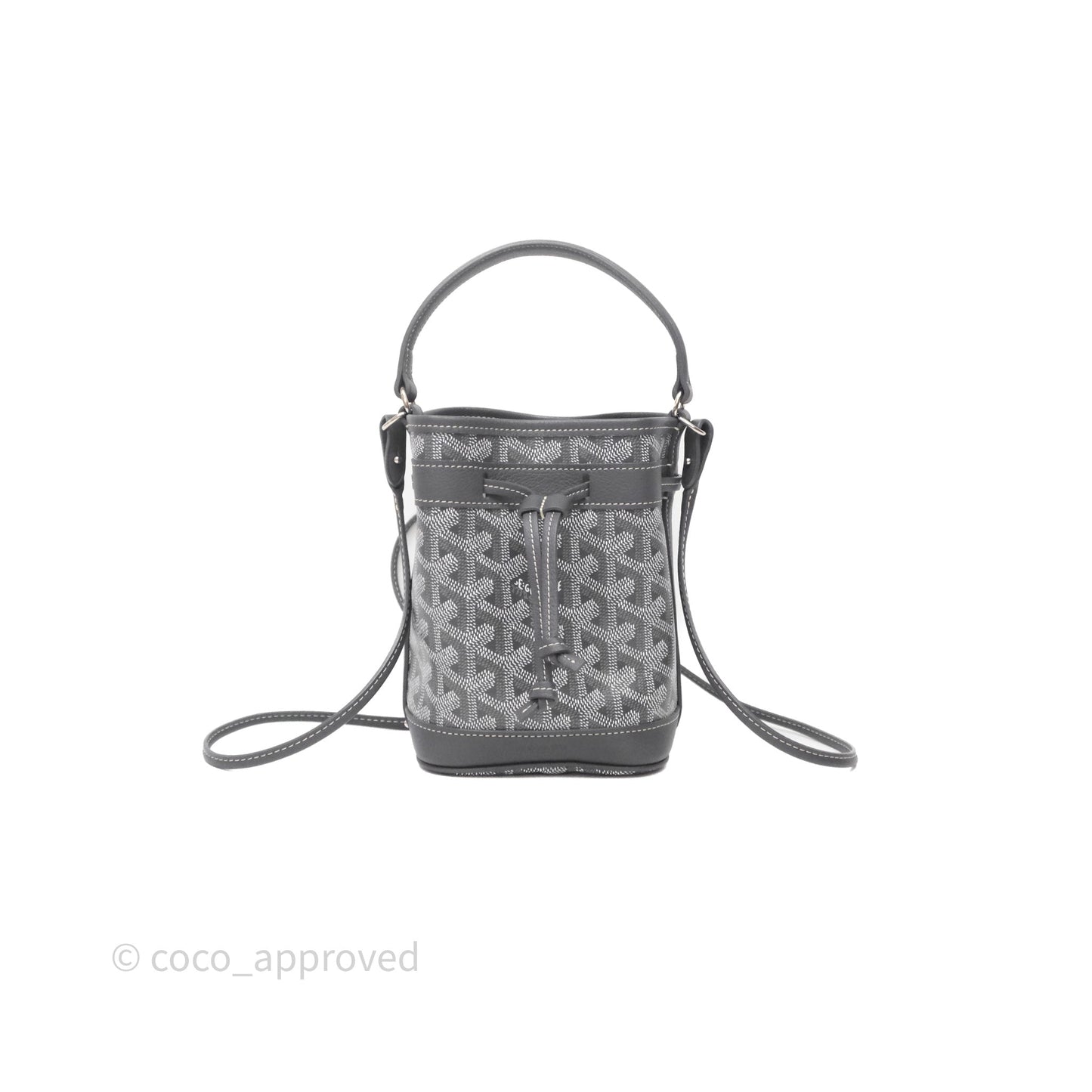 Goyard Petit Flot Mini Bucket Bag Grey Goyardine Canvas