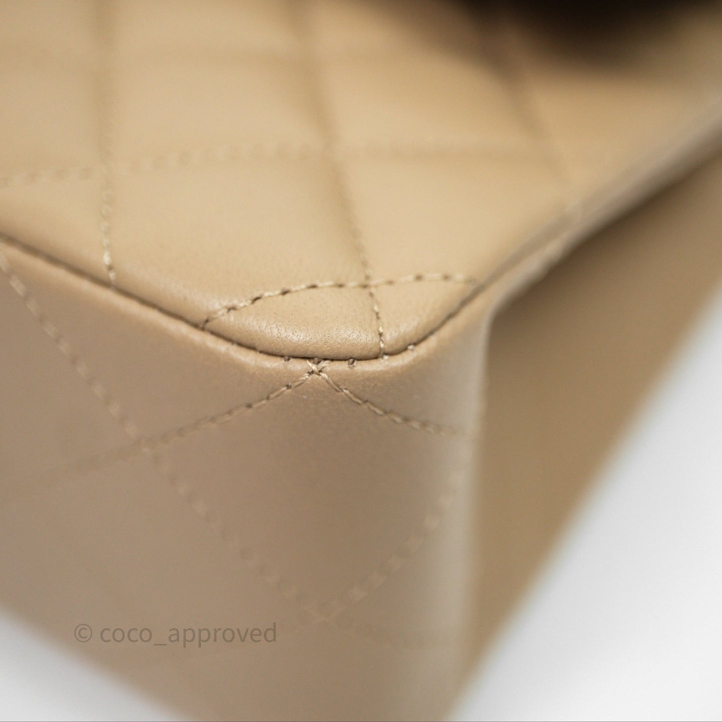 Chanel Small Quilted Classic Flap Beige Lambskin Gold Hardware