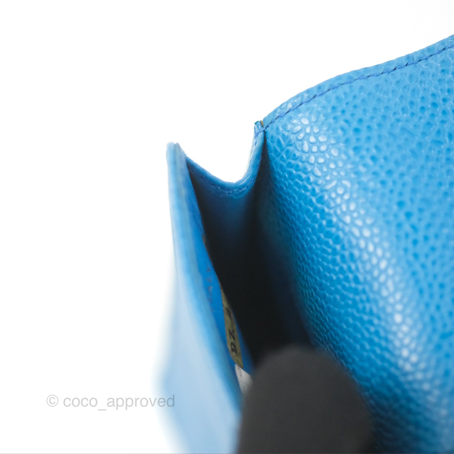 Chanel Vintage CC Sunglasses Case Pouch Blue Caviar