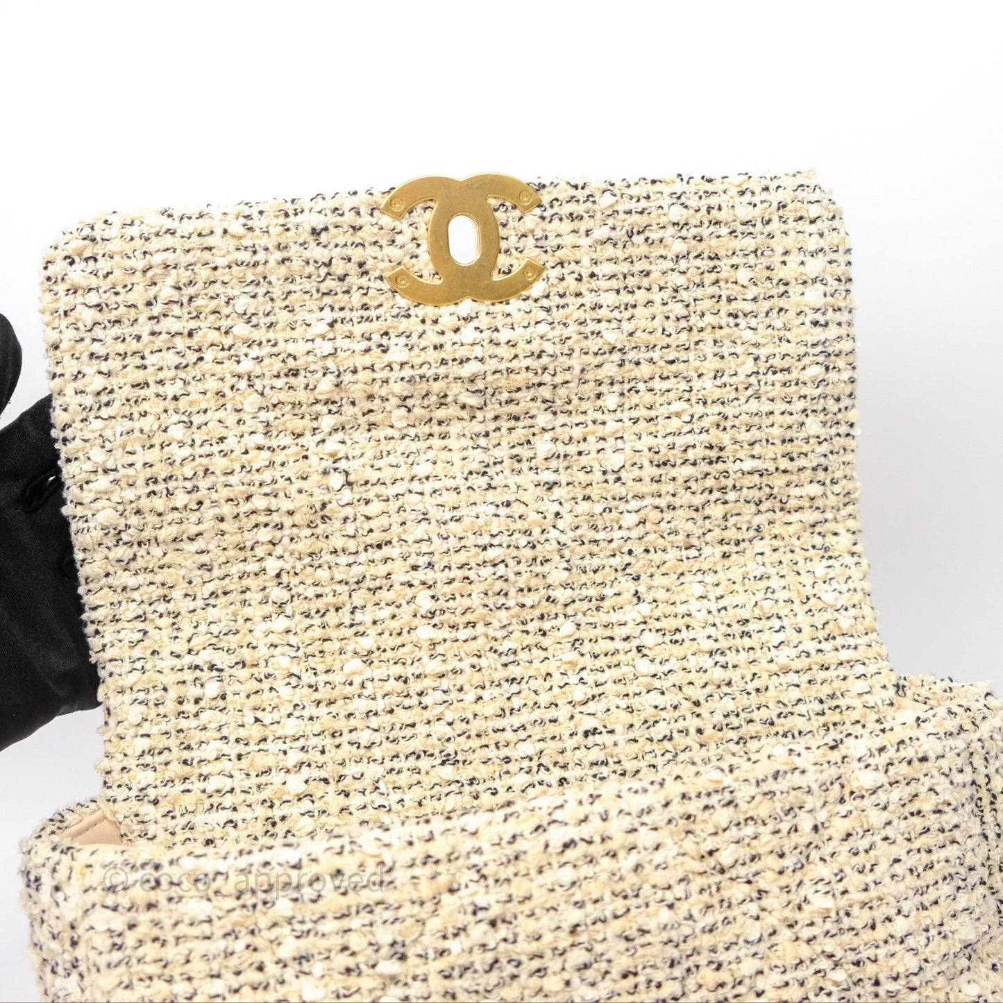Chanel 19 Small Tweed Oreo Cream Mixed Hardware