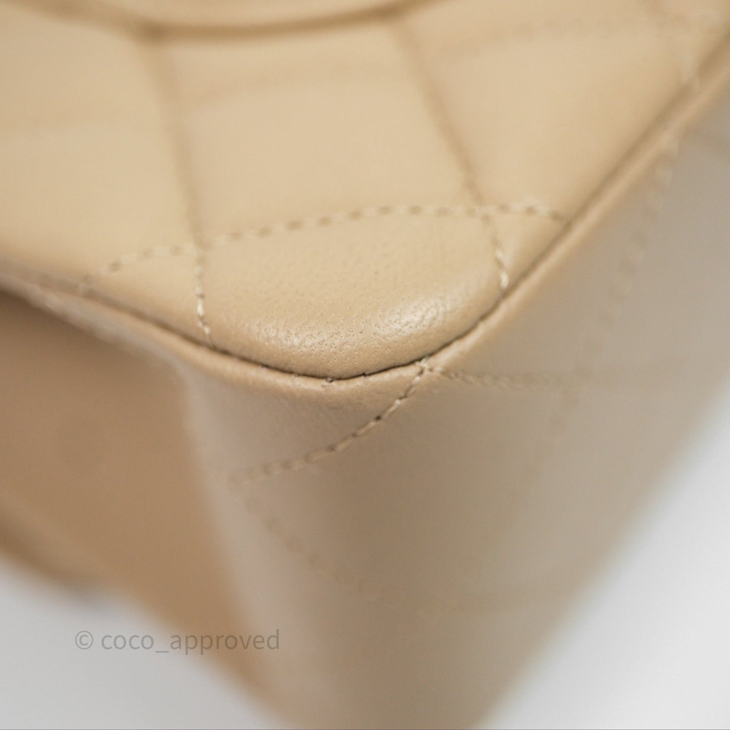 Chanel Small Quilted Classic Flap Beige Lambskin Gold Hardware