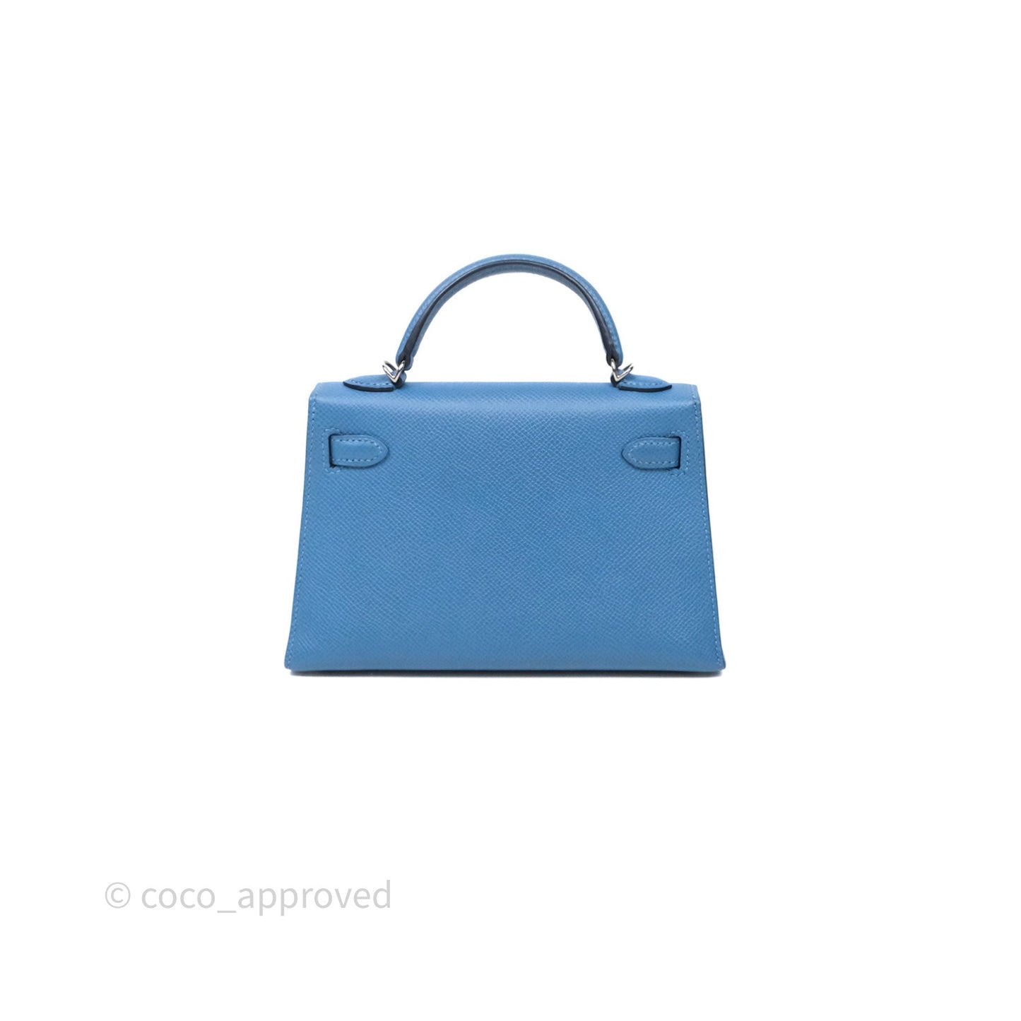 Hermès Mini Kelly Bleu Azur 7R Epsom Palladium Hardware